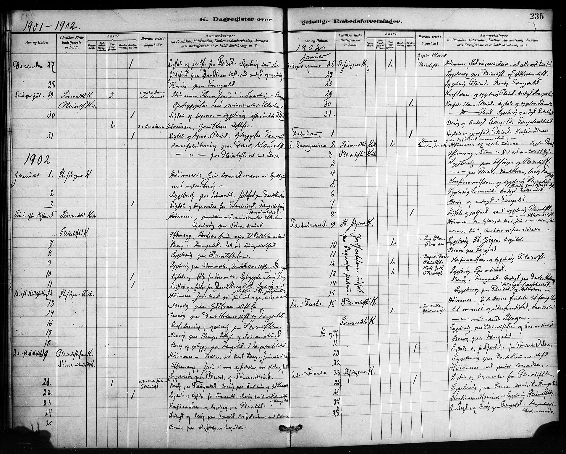 St. Jørgens hospital og Årstad sokneprestembete, SAB/A-99934: Parish register (official) no. A 13, 1886-1906, p. 235