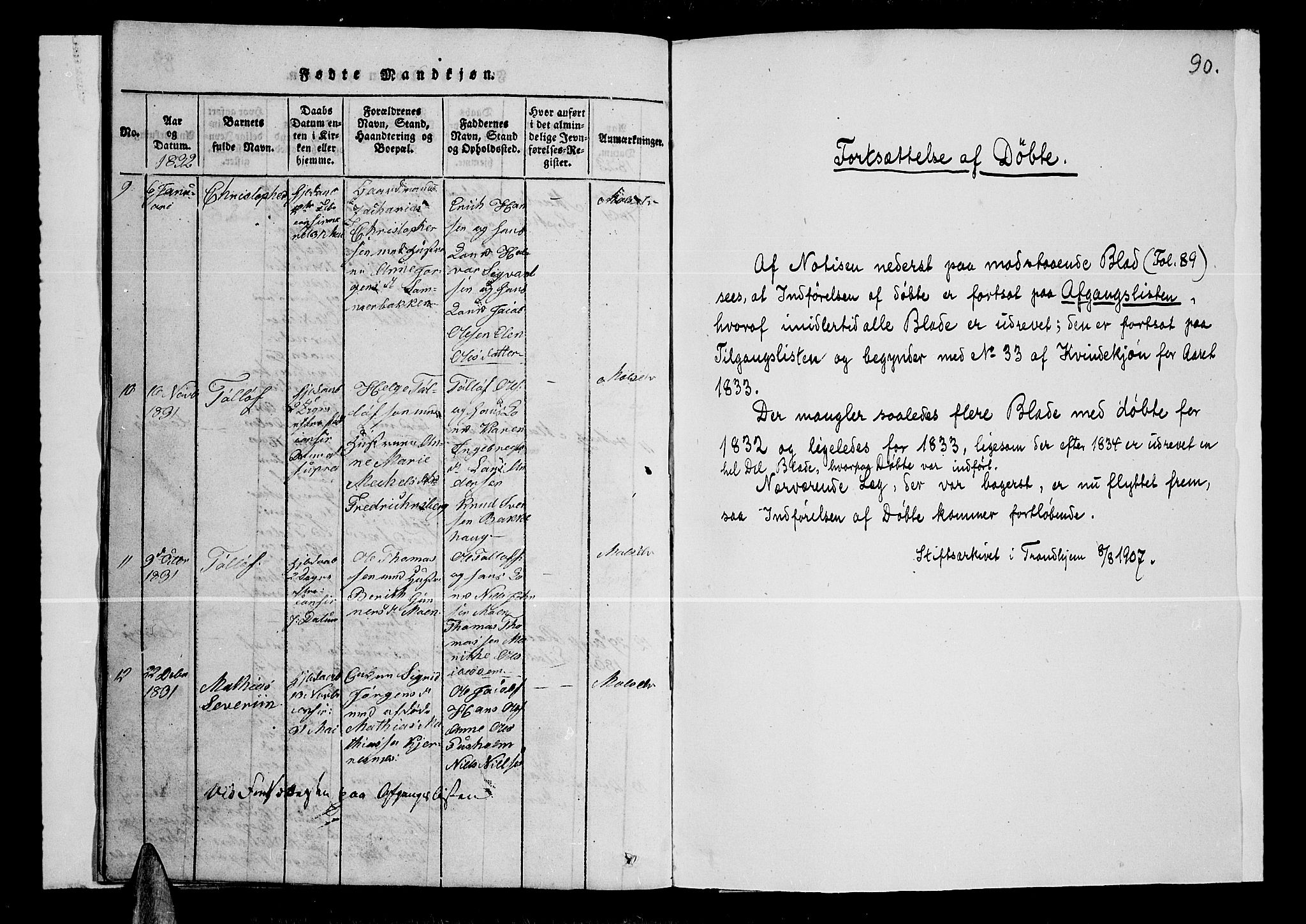 Lenvik sokneprestembete, SATØ/S-1310/H/Ha/Hab/L0001klokker: Parish register (copy) no. 1, 1822-1837, p. 90