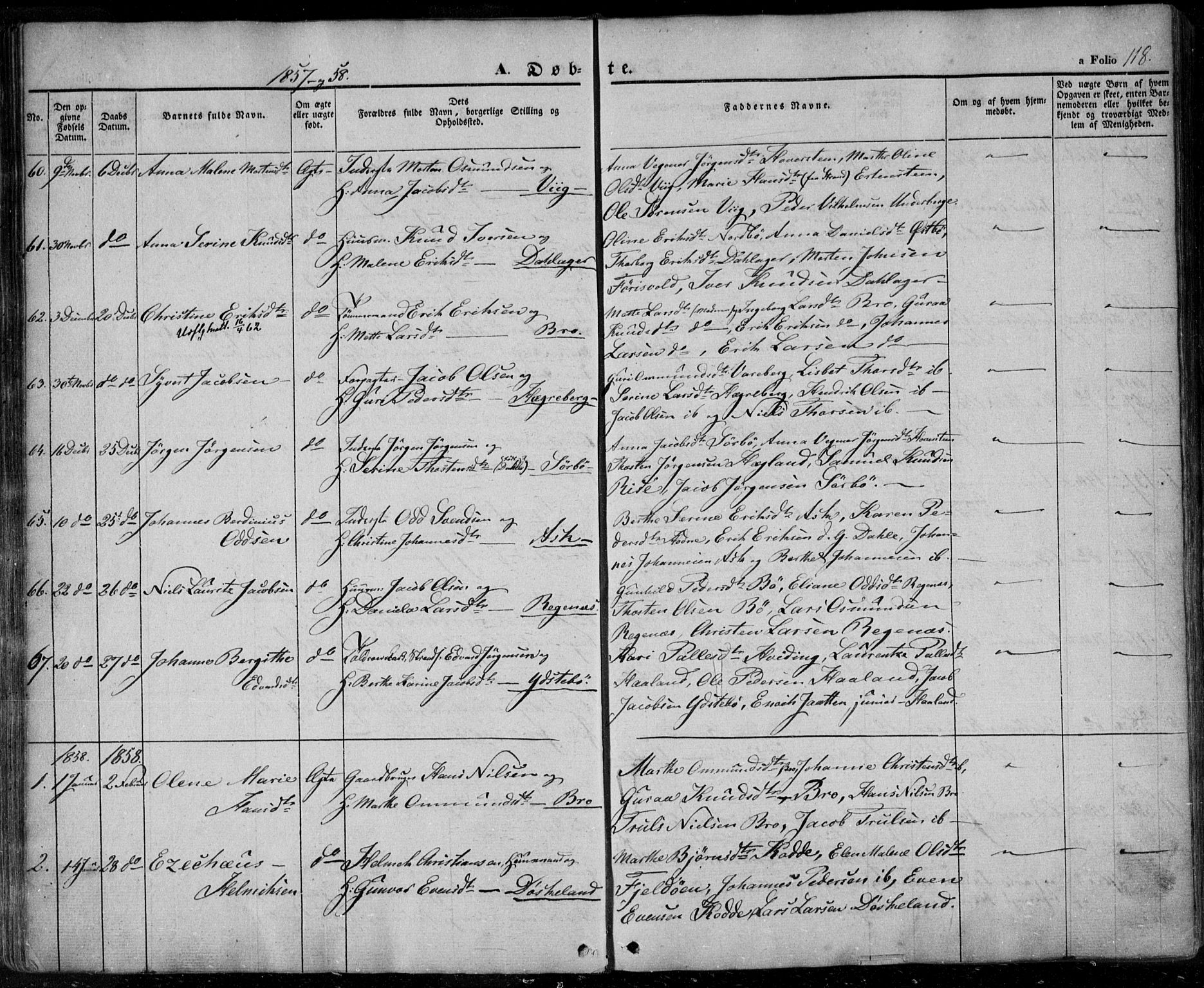 Rennesøy sokneprestkontor, SAST/A -101827/H/Ha/Haa/L0005: Parish register (official) no. A 5, 1838-1859, p. 118