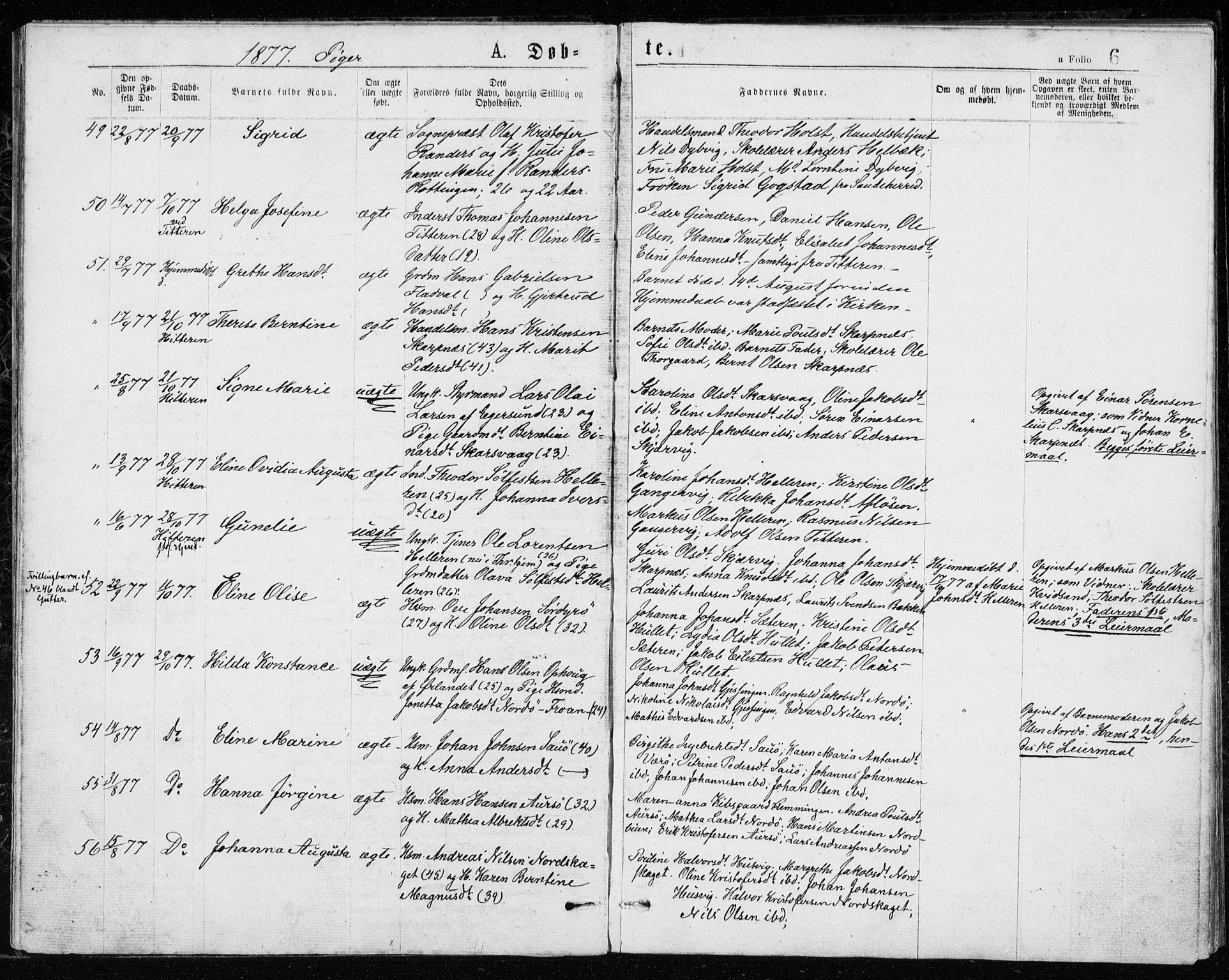 Ministerialprotokoller, klokkerbøker og fødselsregistre - Sør-Trøndelag, SAT/A-1456/640/L0577: Parish register (official) no. 640A02, 1877-1878, p. 6