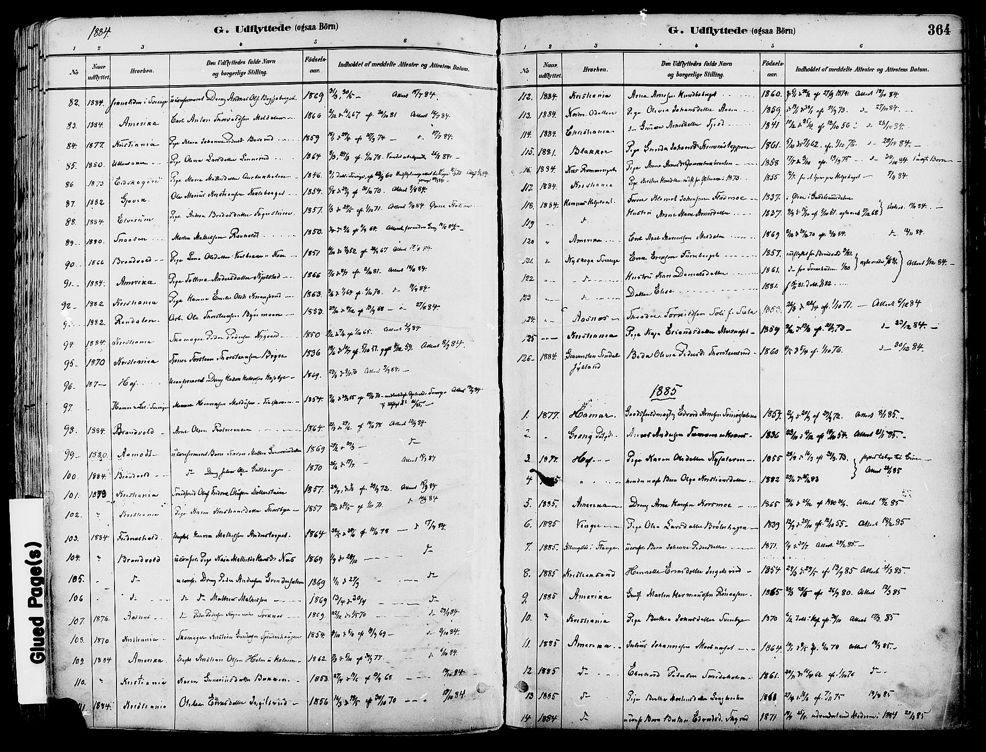 Grue prestekontor, AV/SAH-PREST-036/H/Ha/Haa/L0012: Parish register (official) no. 12, 1881-1897, p. 364