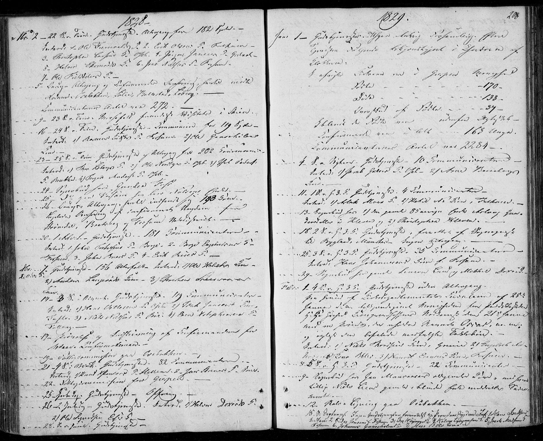 Gjerpen kirkebøker, SAKO/A-265/F/Fa/L0005: Parish register (official) no. I 5, 1823-1829, p. 208