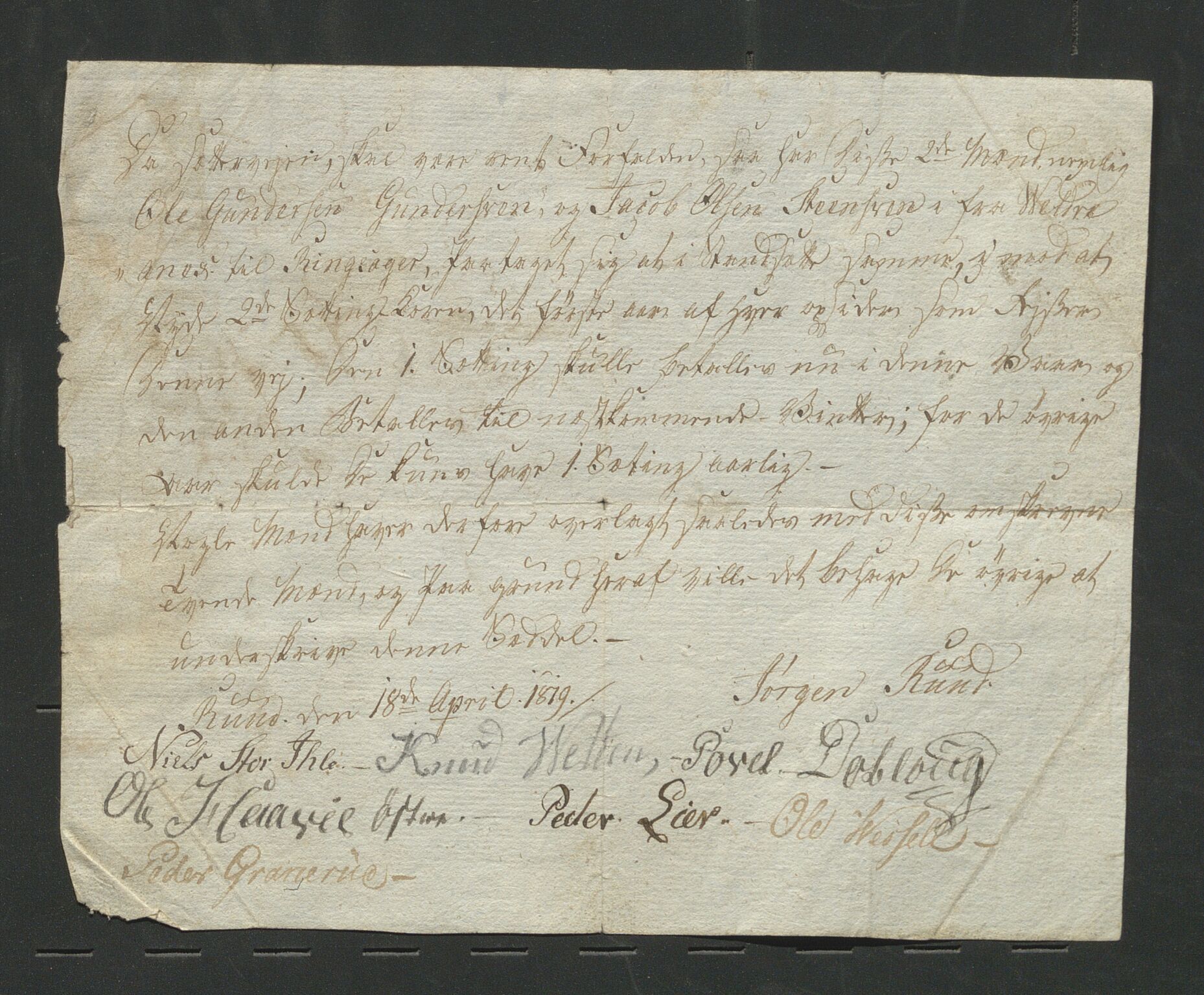 Åker i Vang, Hedmark, og familien Todderud, AV/SAH-ARK-010/J/Jc/L0004: Korrespondanse, 1796-1844, p. 131