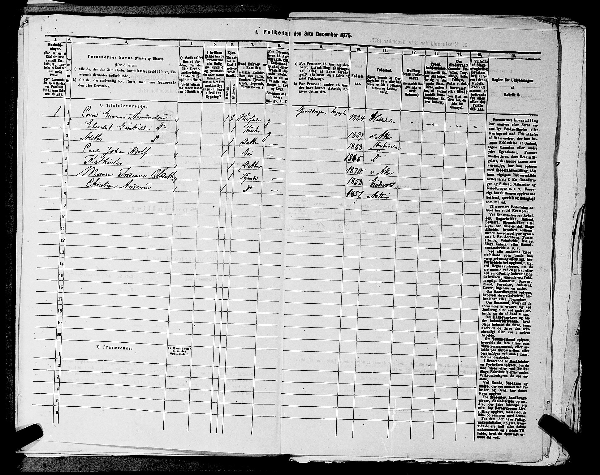 RA, 1875 census for 0218aP Vestre Aker, 1875, p. 2028