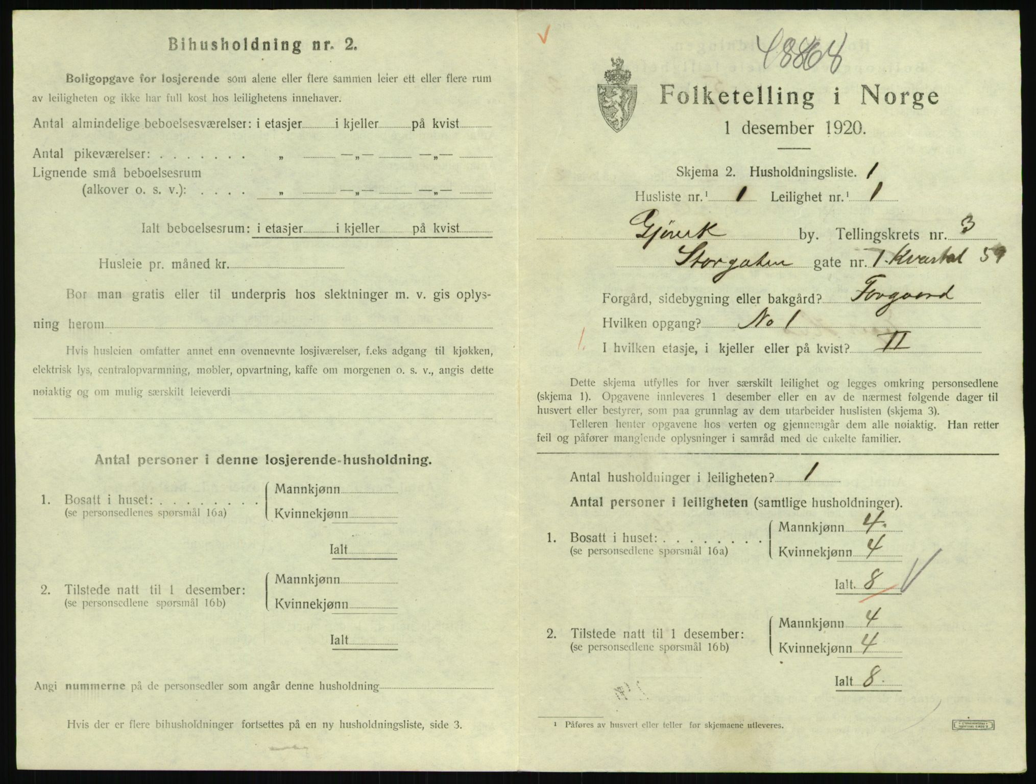 SAH, 1920 census for Gjøvik, 1920, p. 1338