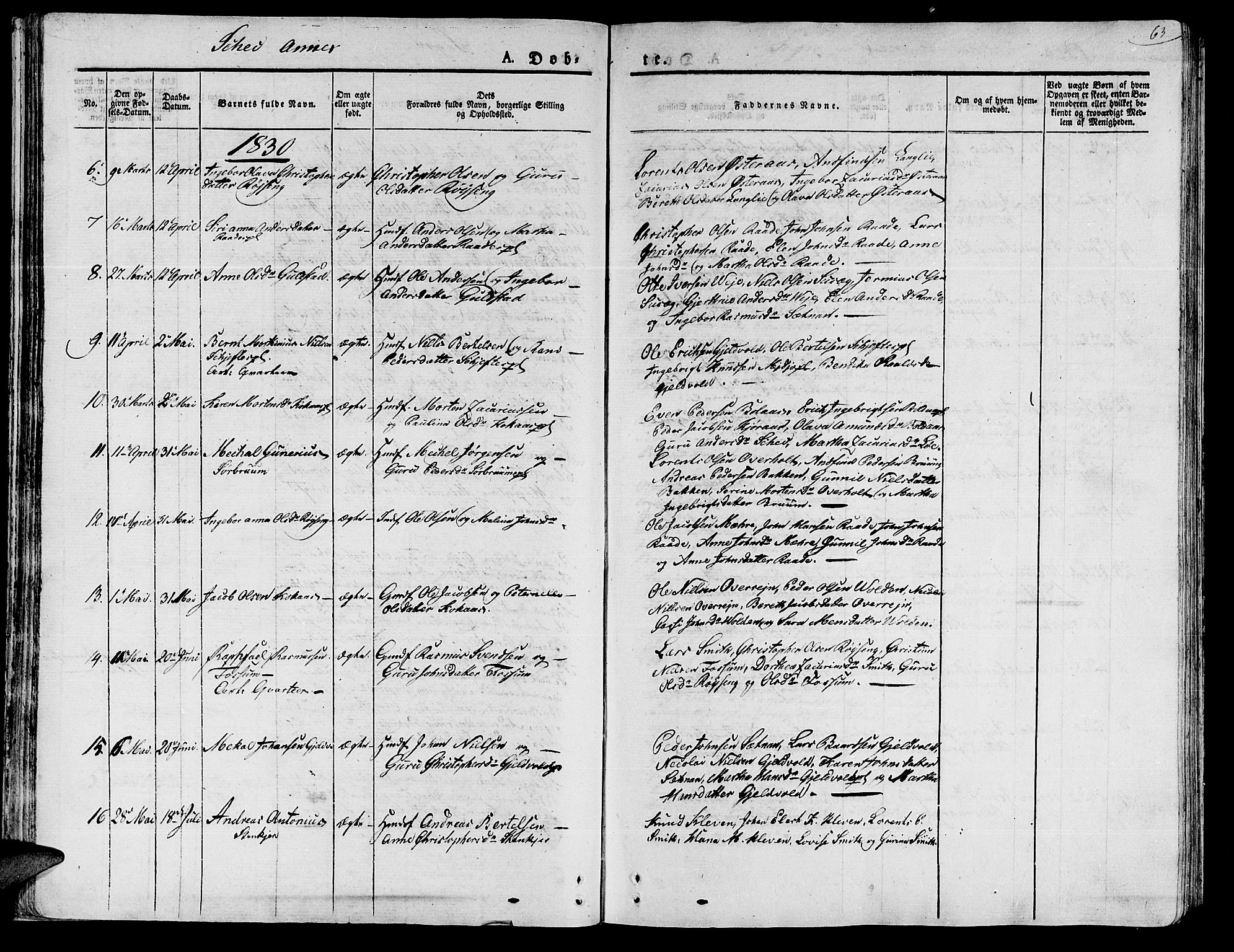 Ministerialprotokoller, klokkerbøker og fødselsregistre - Nord-Trøndelag, SAT/A-1458/735/L0336: Parish register (official) no. 735A05 /2, 1825-1835, p. 63