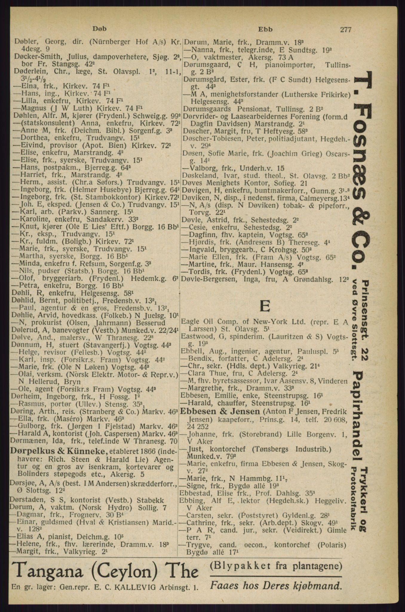 Kristiania/Oslo adressebok, PUBL/-, 1927, p. 277