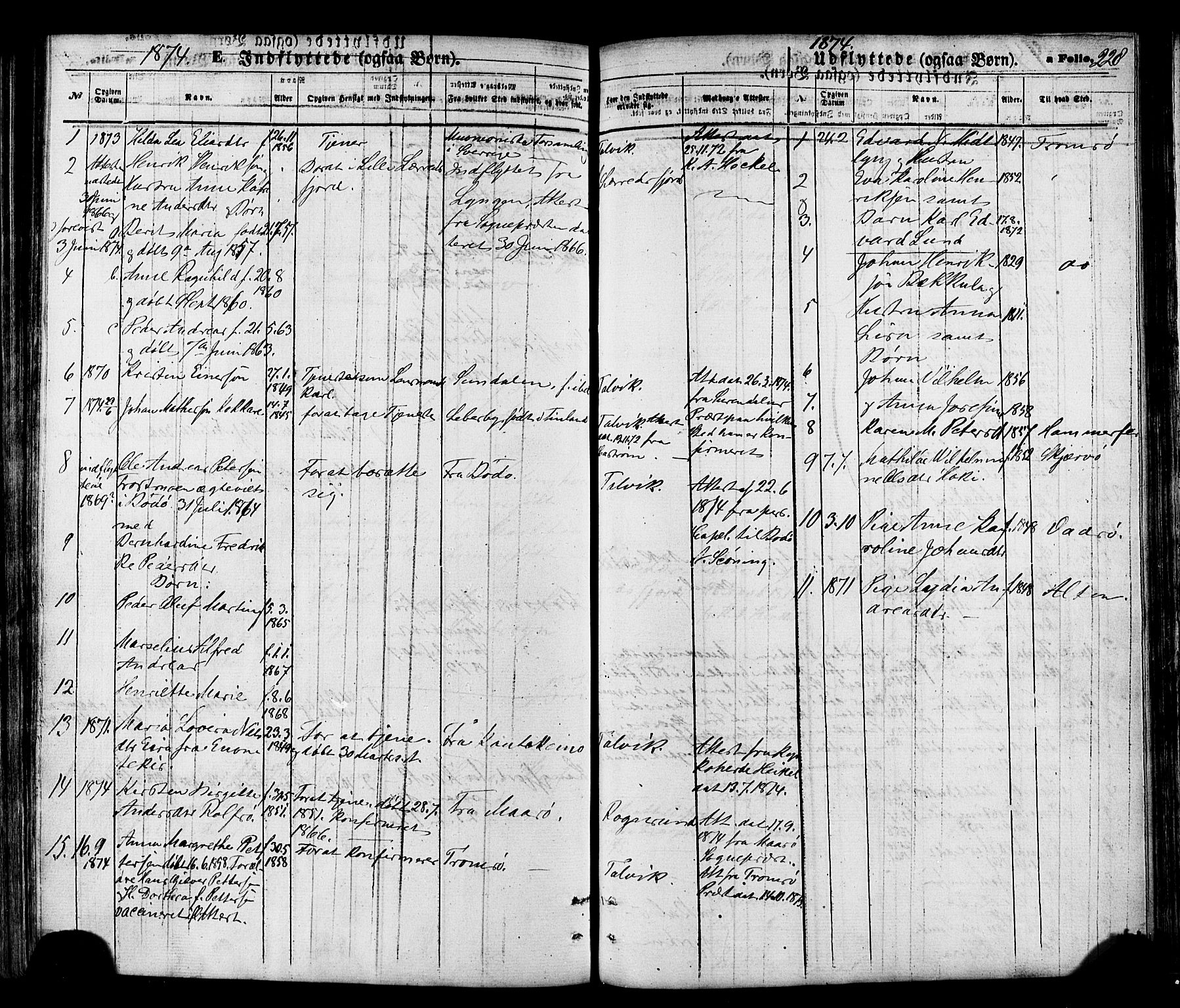 Talvik sokneprestkontor, SATØ/S-1337/H/Ha/L0011kirke: Parish register (official) no. 11, 1864-1877, p. 228