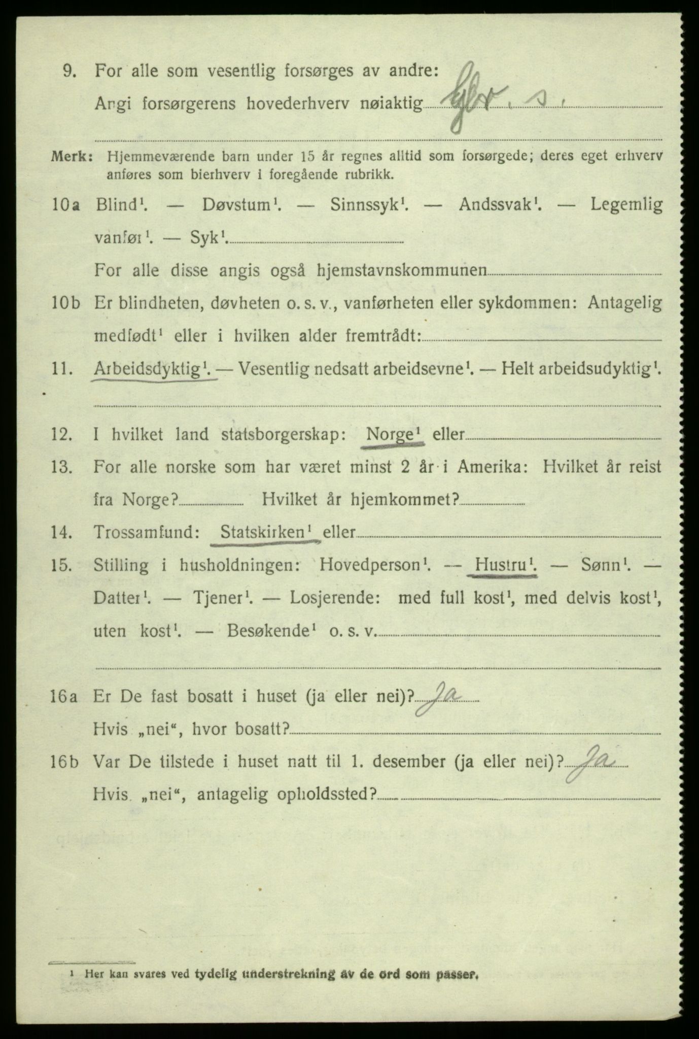 SAB, 1920 census for Bruvik, 1920, p. 1359