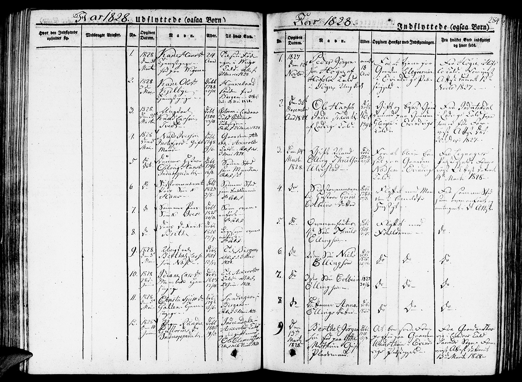 Gulen sokneprestembete, AV/SAB-A-80201/H/Haa/Haaa/L0019: Parish register (official) no. A 19, 1826-1836, p. 284