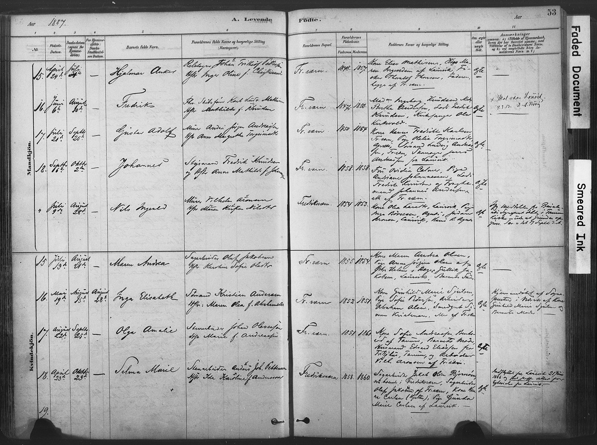 Stavern kirkebøker, AV/SAKO-A-318/F/Fa/L0008: Parish register (official) no. 8, 1878-1905, p. 53