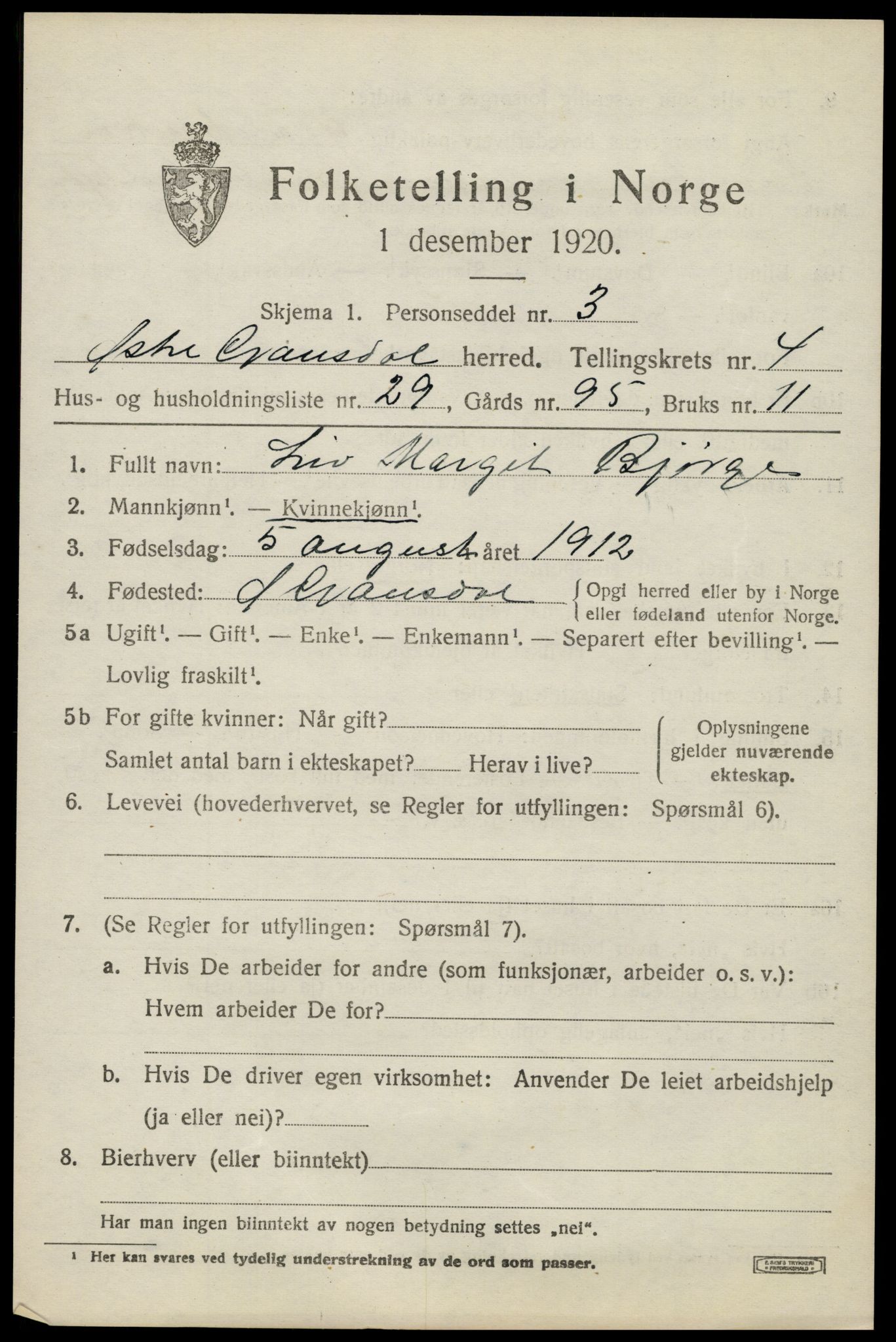 SAH, 1920 census for Østre Gausdal, 1920, p. 2682