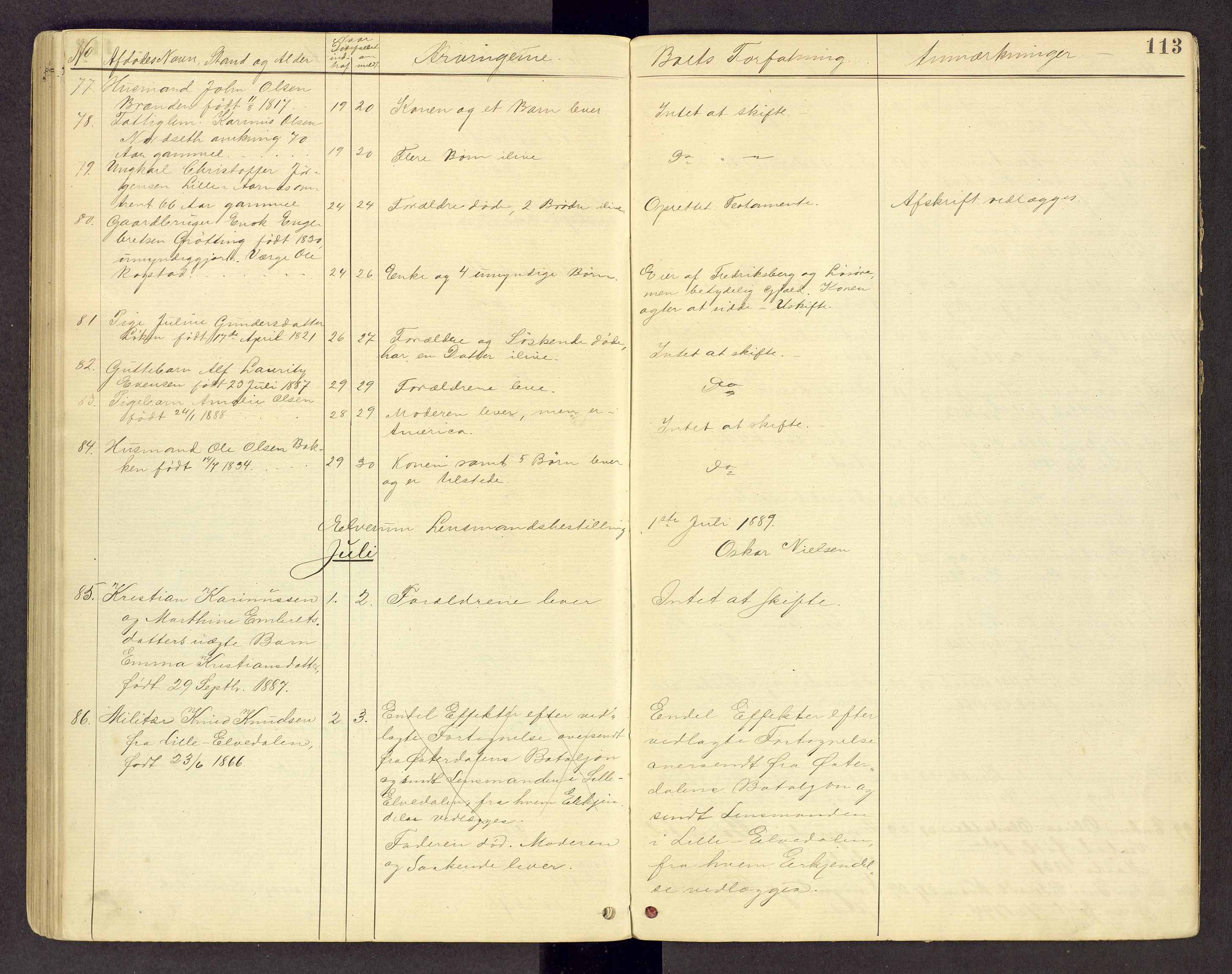 Sør-Østerdal sorenskriveri, AV/SAH-TING-018/J/Jg/L0003: Dødsfallsjournal, 1874-1889, p. 113