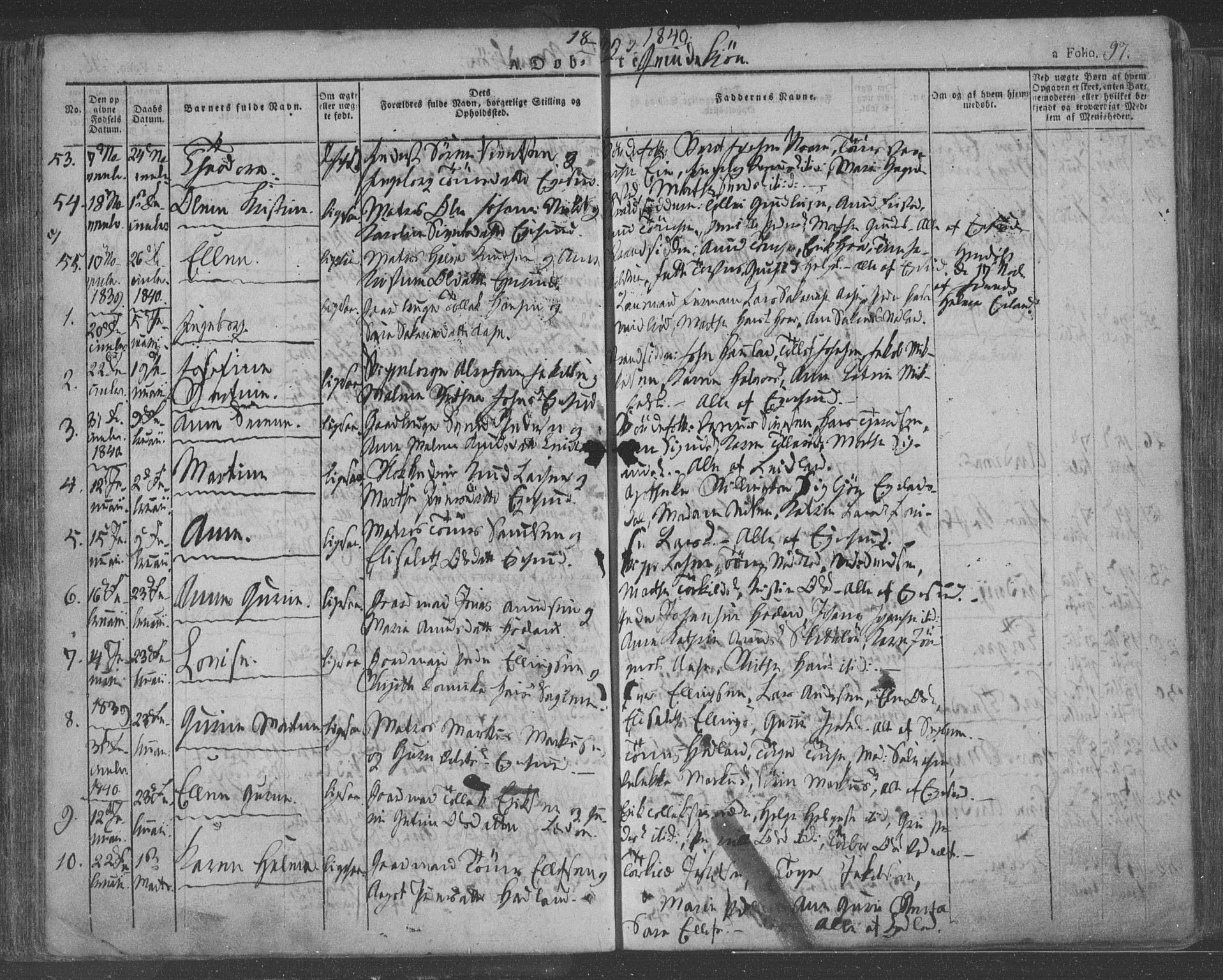 Eigersund sokneprestkontor, SAST/A-101807/S08/L0009: Parish register (official) no. A 9, 1827-1850, p. 97