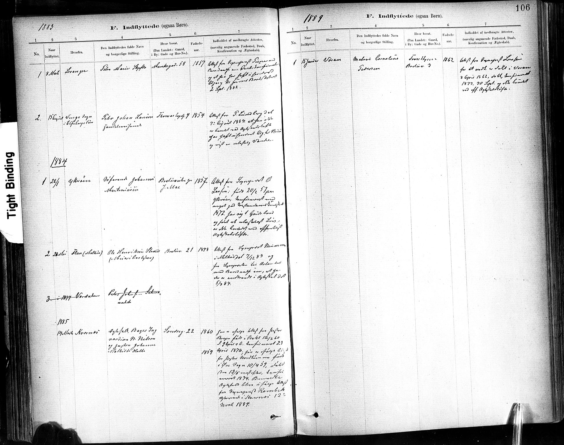 Ministerialprotokoller, klokkerbøker og fødselsregistre - Sør-Trøndelag, SAT/A-1456/602/L0120: Parish register (official) no. 602A18, 1880-1913, p. 106