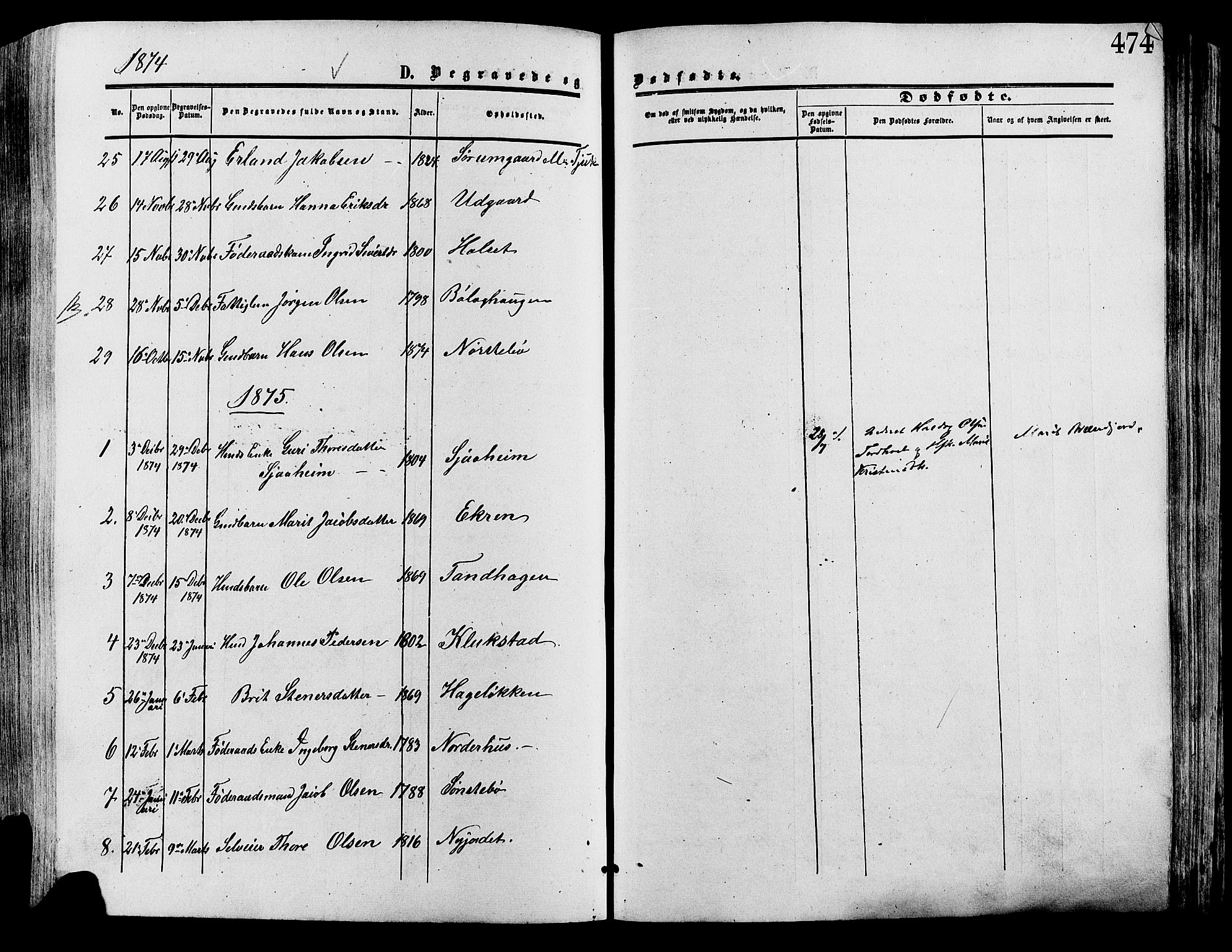 Lesja prestekontor, AV/SAH-PREST-068/H/Ha/Haa/L0008: Parish register (official) no. 8, 1854-1880, p. 474