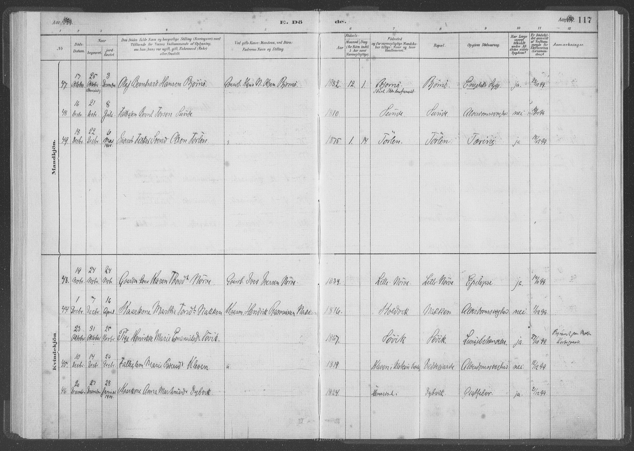 Ministerialprotokoller, klokkerbøker og fødselsregistre - Møre og Romsdal, AV/SAT-A-1454/528/L0403: Parish register (official) no. 528A13I, 1880-1947, p. 117