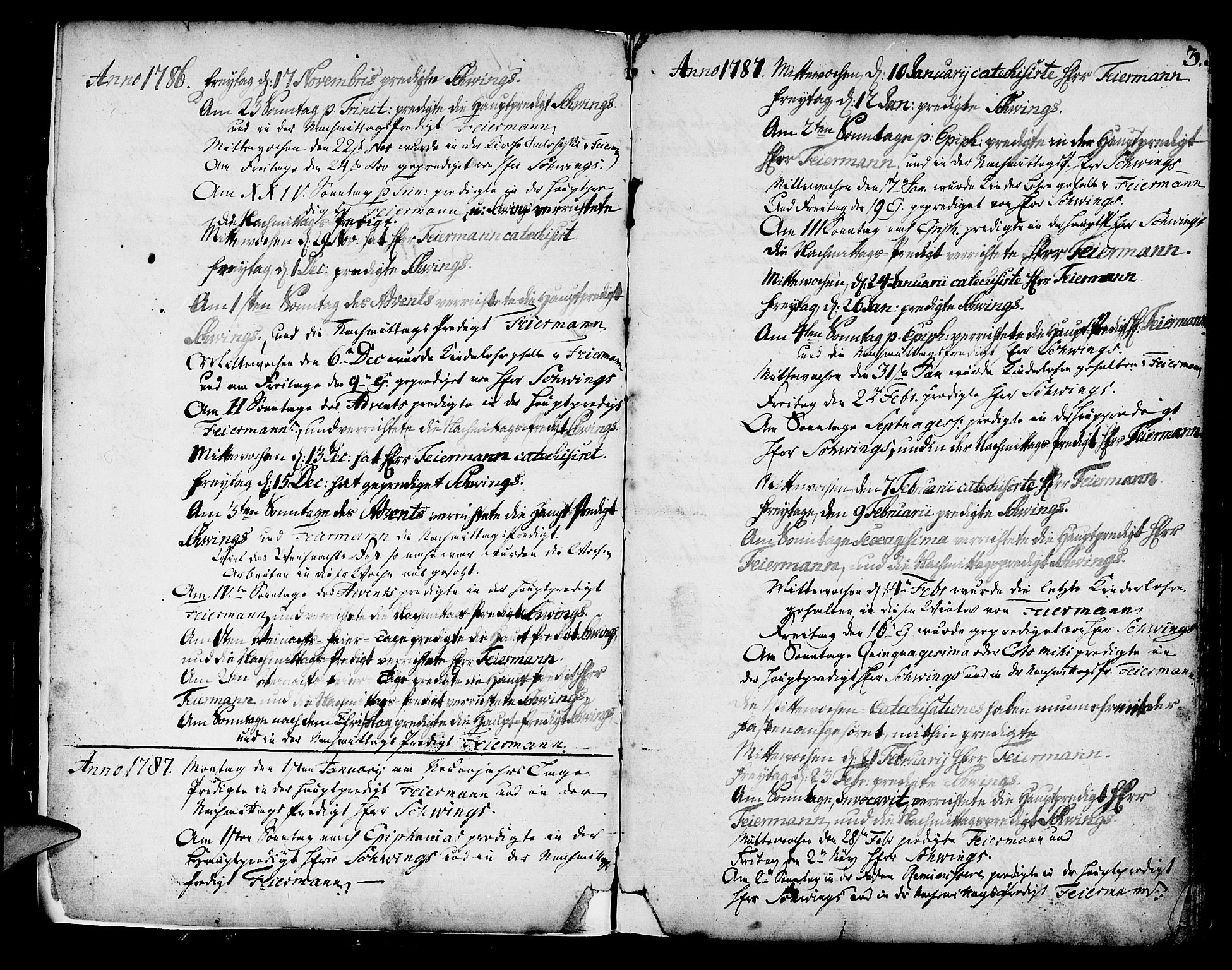 Mariakirken Sokneprestembete, AV/SAB-A-76901/H/Haa/L0003: Parish register (official) no. A 3, 1786-1815, p. 3