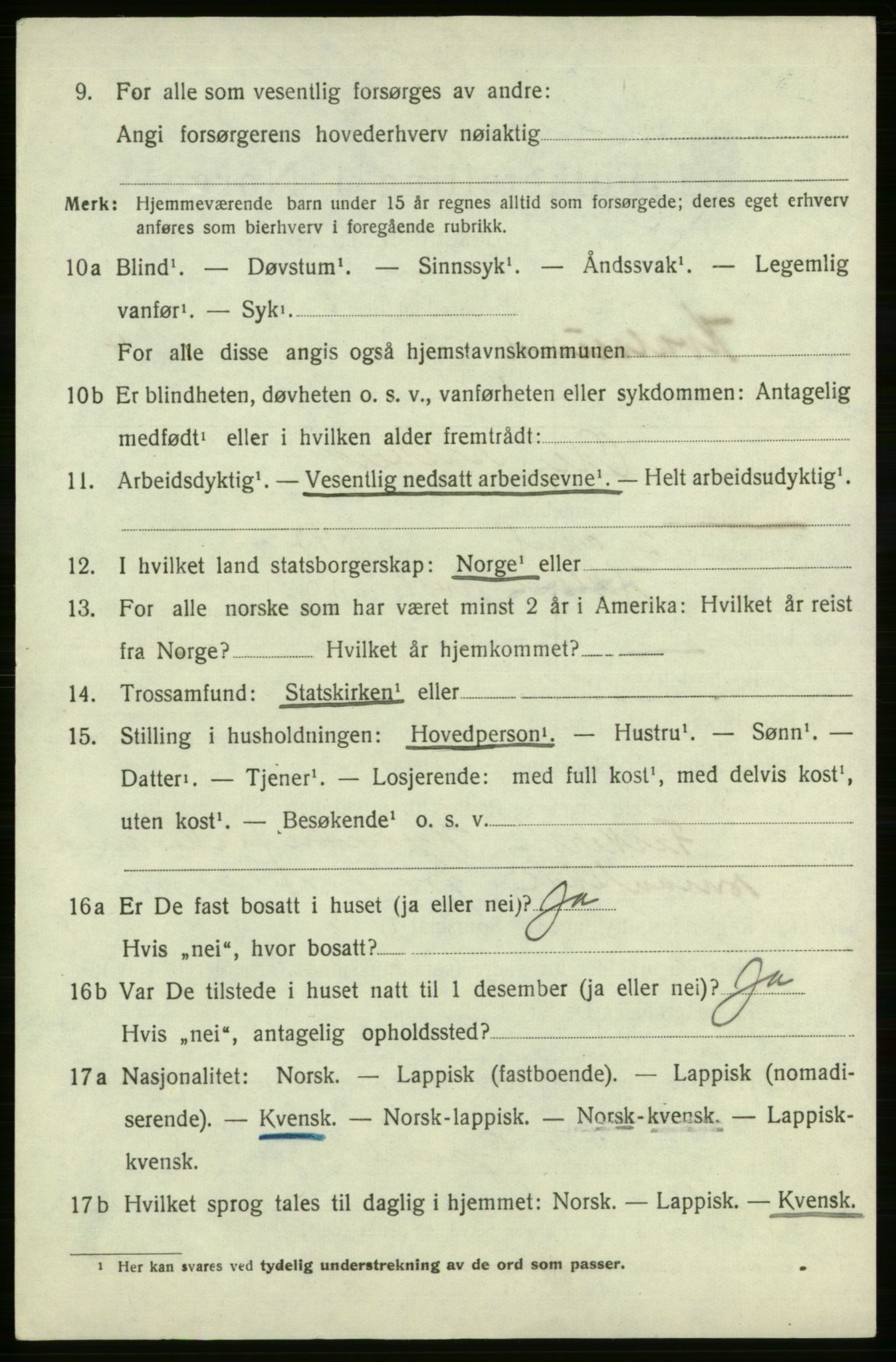 SATØ, 1920 census for , 1920, p. 1327