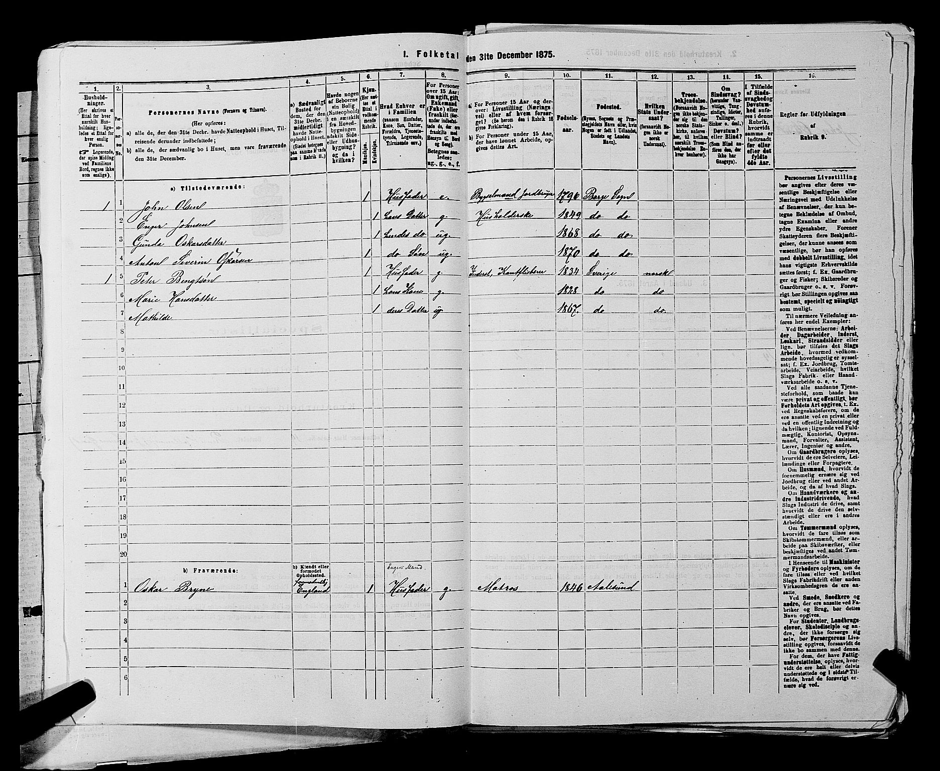 RA, 1875 census for 0113P Borge, 1875, p. 523