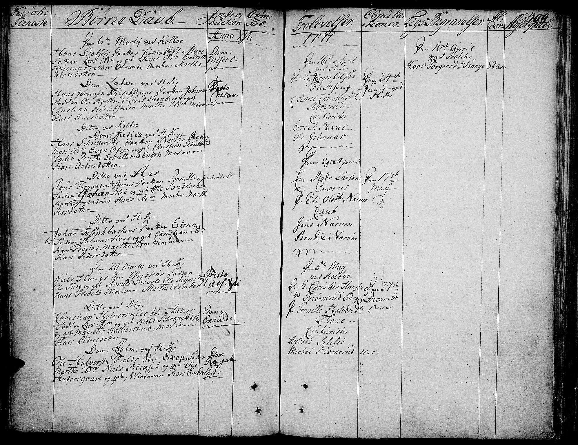 Toten prestekontor, AV/SAH-PREST-102/H/Ha/Haa/L0005: Parish register (official) no. 5, 1761-1772, p. 304