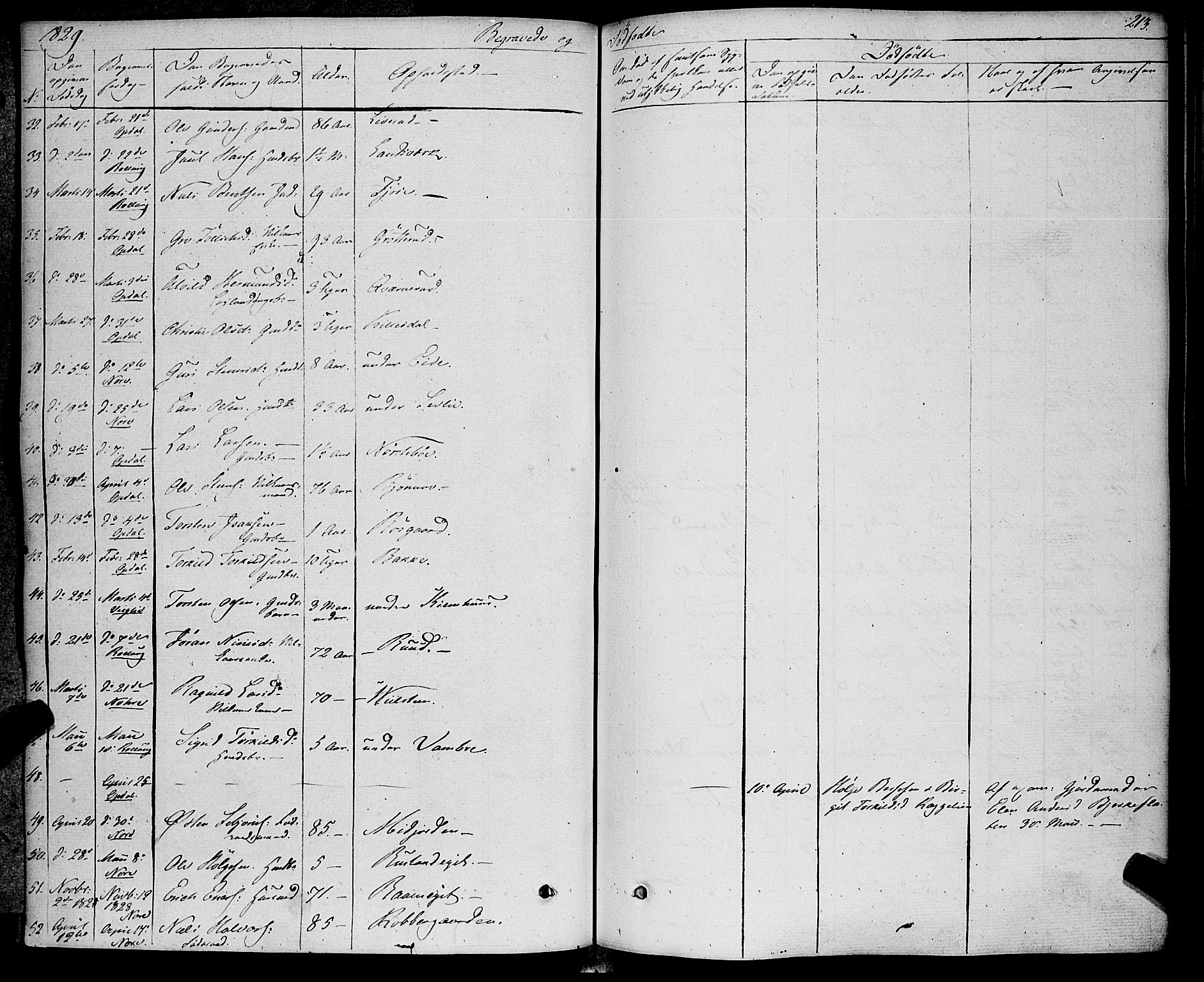 Rollag kirkebøker, AV/SAKO-A-240/F/Fa/L0007: Parish register (official) no. I 7, 1828-1847, p. 213