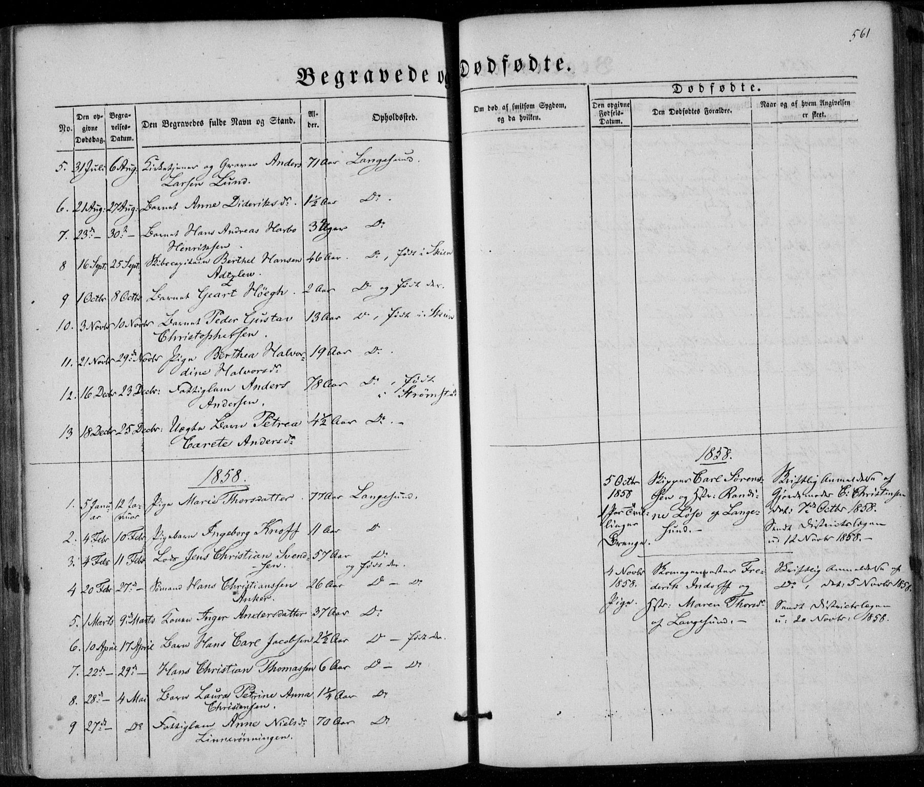 Bamble kirkebøker, AV/SAKO-A-253/F/Fa/L0005: Parish register (official) no. I 5, 1854-1869, p. 561