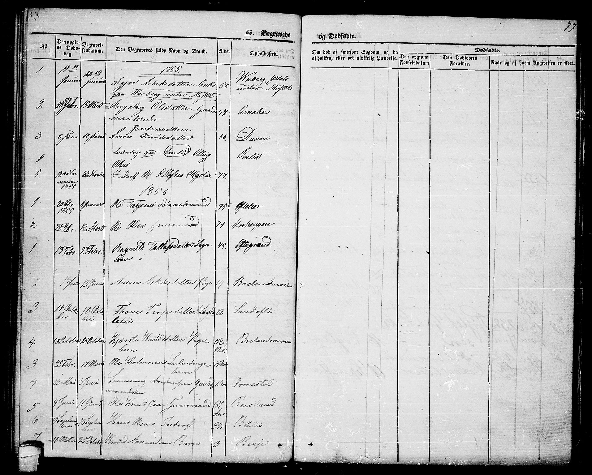 Lårdal kirkebøker, SAKO/A-284/G/Gc/L0002: Parish register (copy) no. III 2, 1852-1877, p. 77