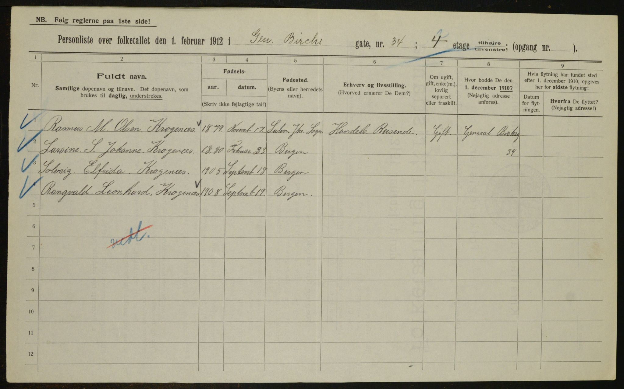 OBA, Municipal Census 1912 for Kristiania, 1912, p. 28989