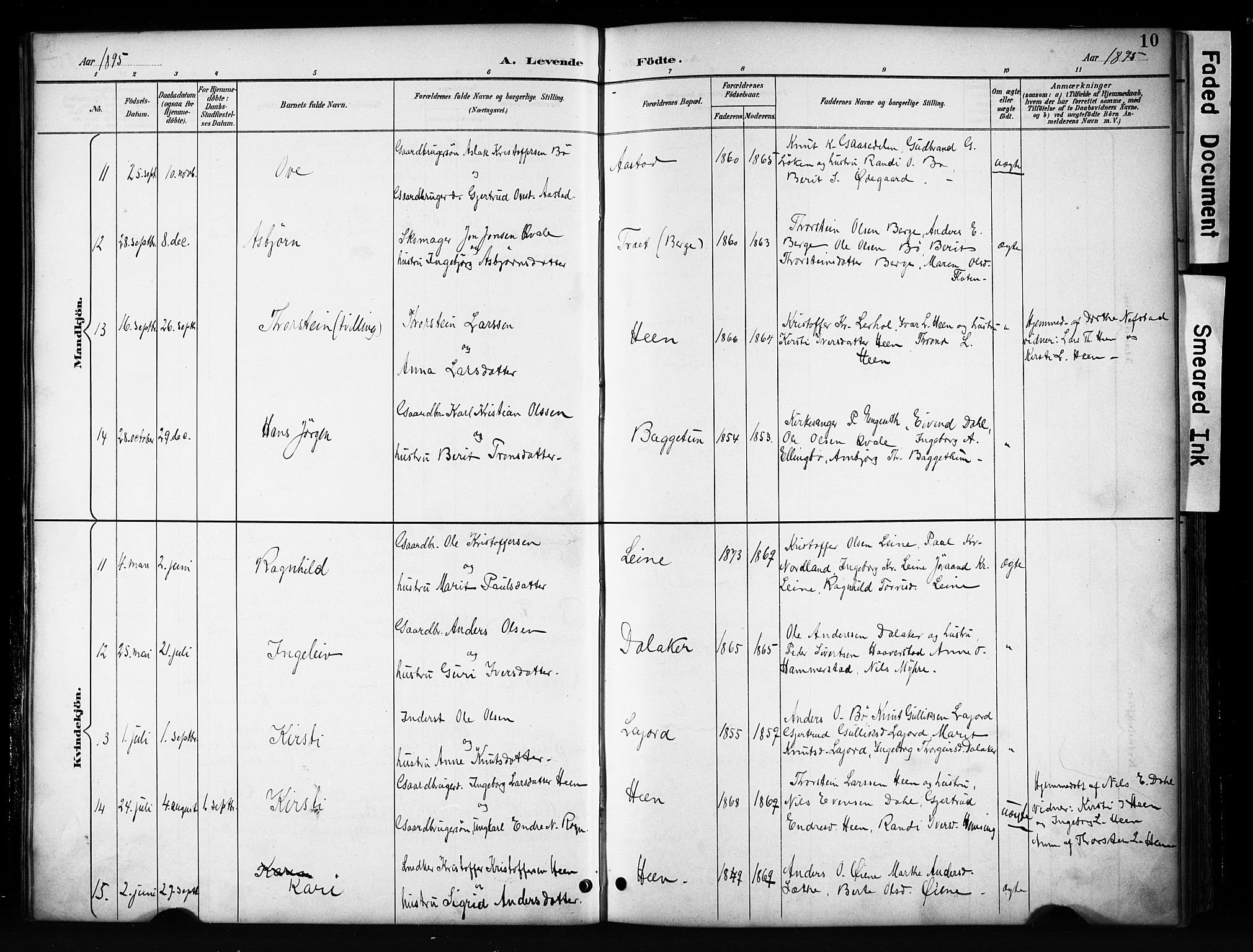 Vang prestekontor, Valdres, SAH/PREST-140/H/Hb/L0006: Parish register (copy) no. 6, 1893-1918, p. 10