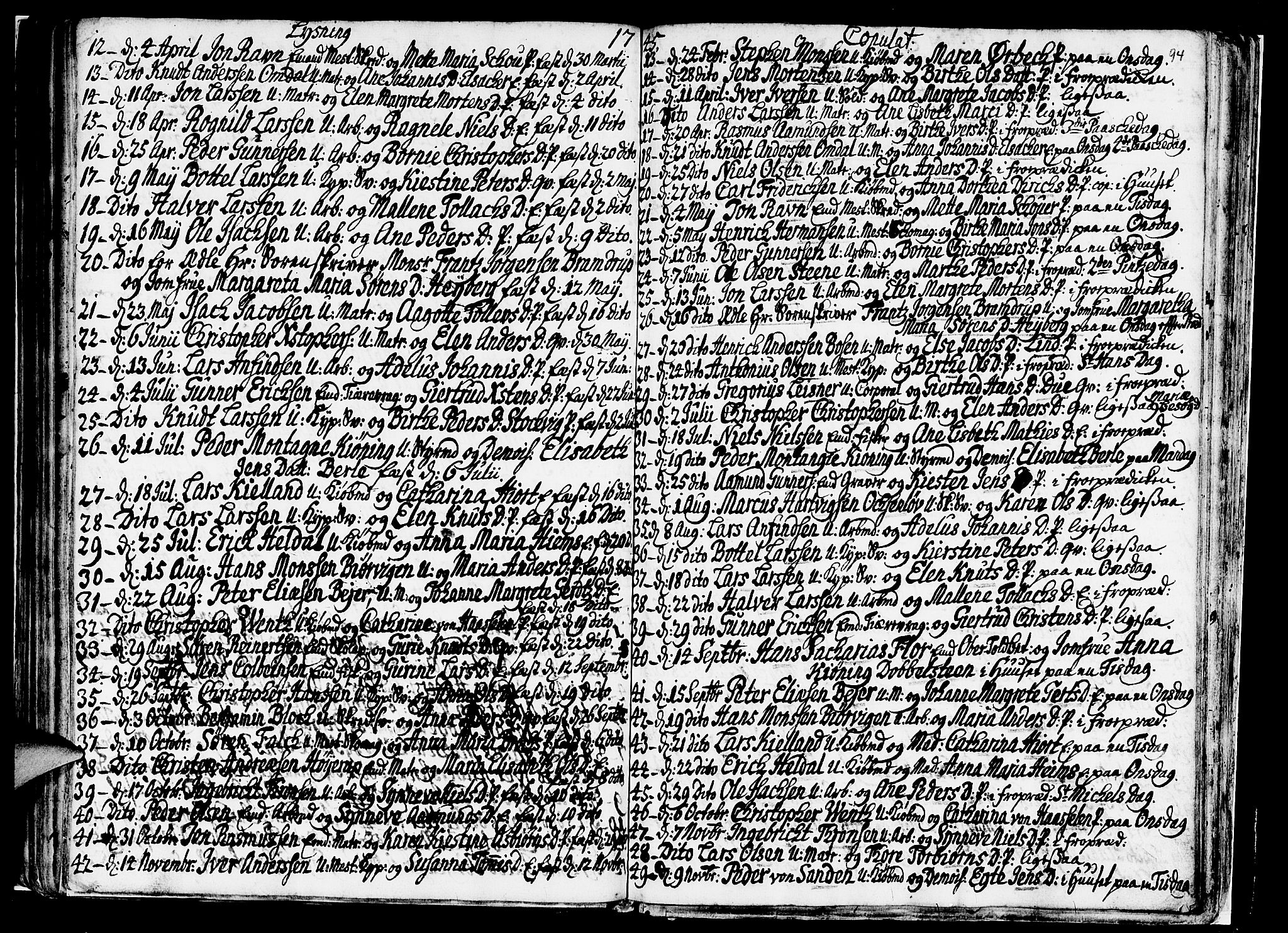 Nykirken Sokneprestembete, SAB/A-77101/H/Haa/L0007: Parish register (official) no. A 7, 1719-1781, p. 94