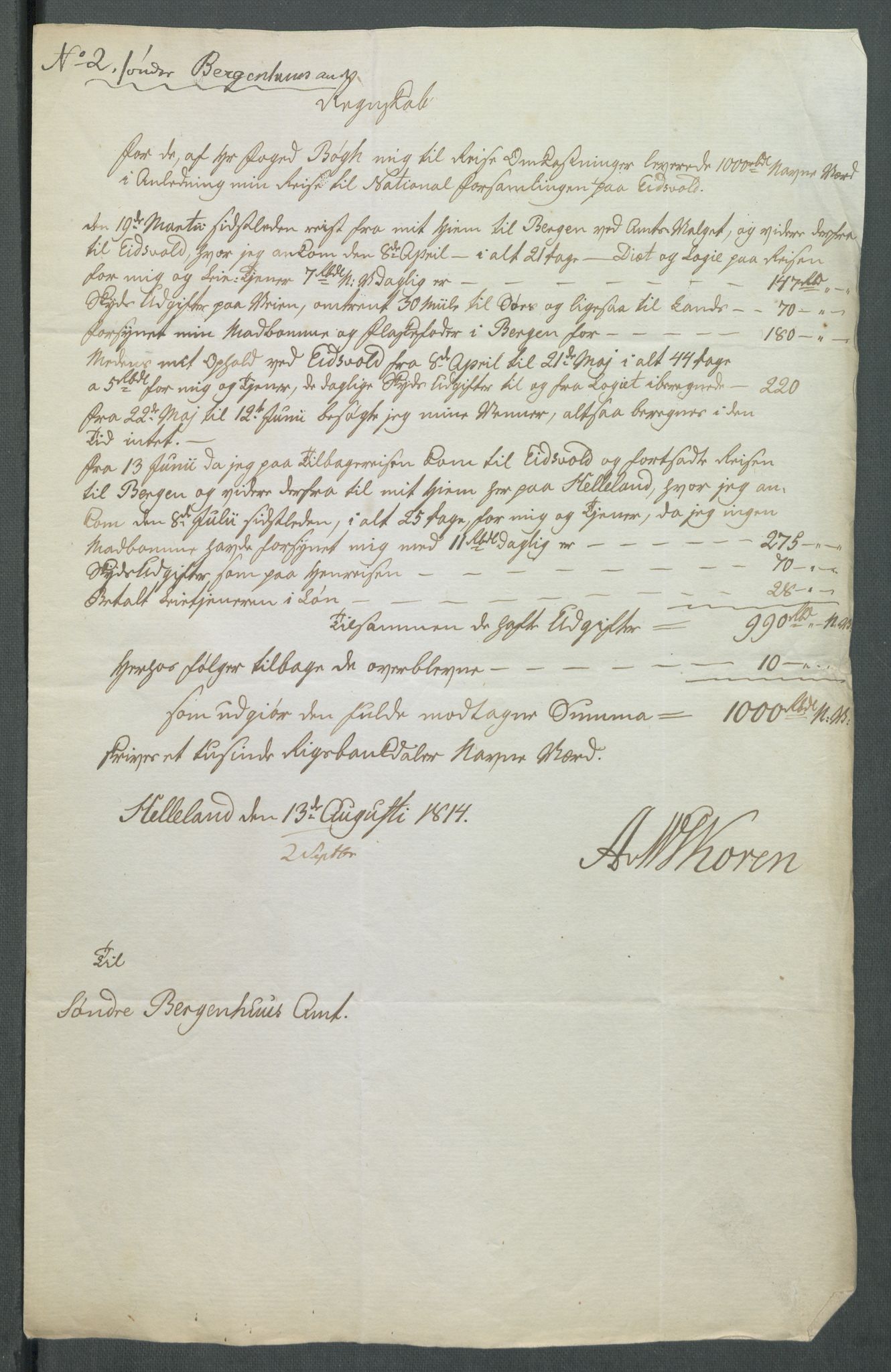 5. departement for finans-, handels- og tollfaget, AV/RA-S-3893/C/Cb/L0014: Regninger fra Riksforsamlingens deputerede, 1814, p. 197