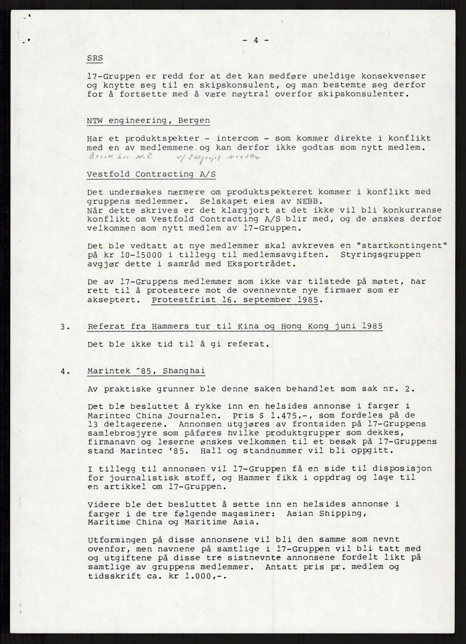 "17-Gruppen Kina", AV/RA-PA-1688/A/L0001: Møtereferater, 1979-1986, p. 227