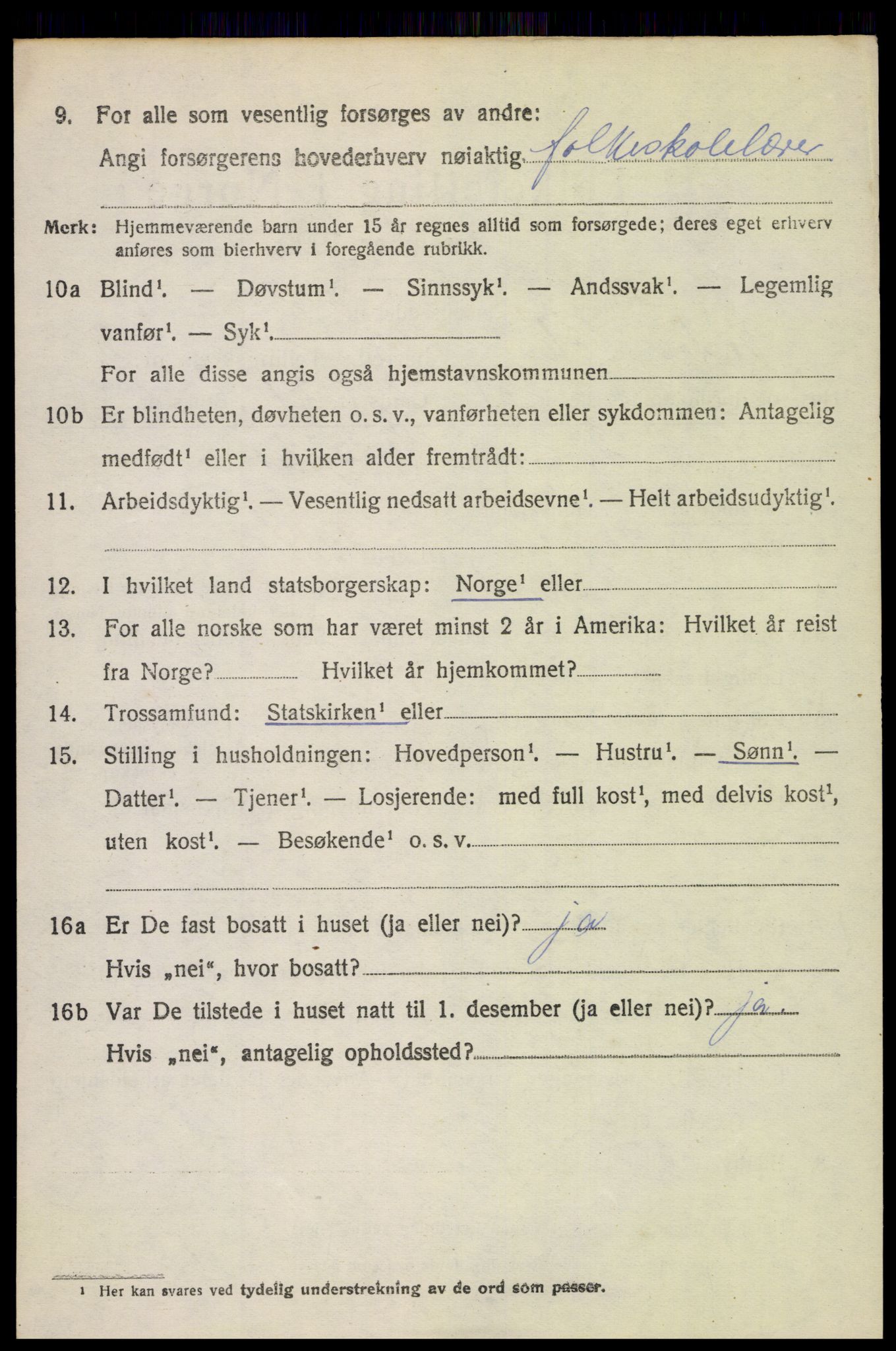 SAH, 1920 census for Vestre Toten, 1920, p. 5543