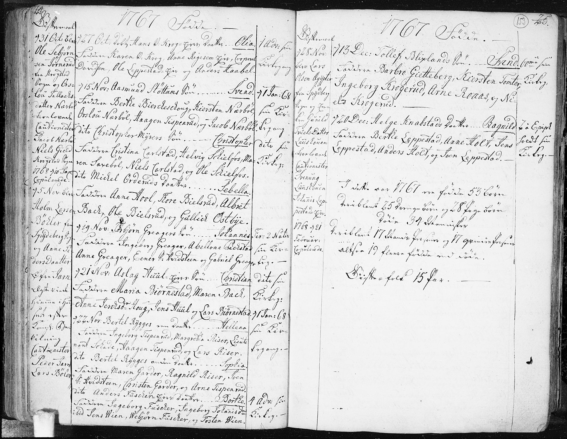 Hobøl prestekontor Kirkebøker, AV/SAO-A-2002/F/Fa/L0001: Parish register (official) no. I 1, 1733-1814, p. 153