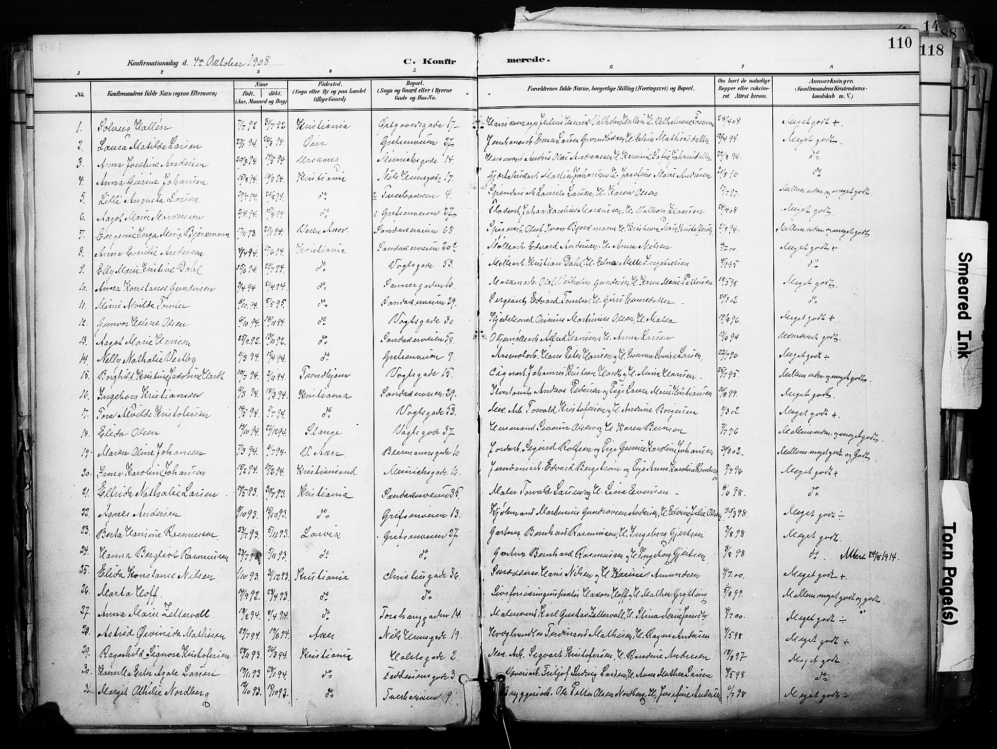 Sagene prestekontor Kirkebøker, AV/SAO-A-10796/F/L0005: Parish register (official) no. 5, 1898-1911, p. 110