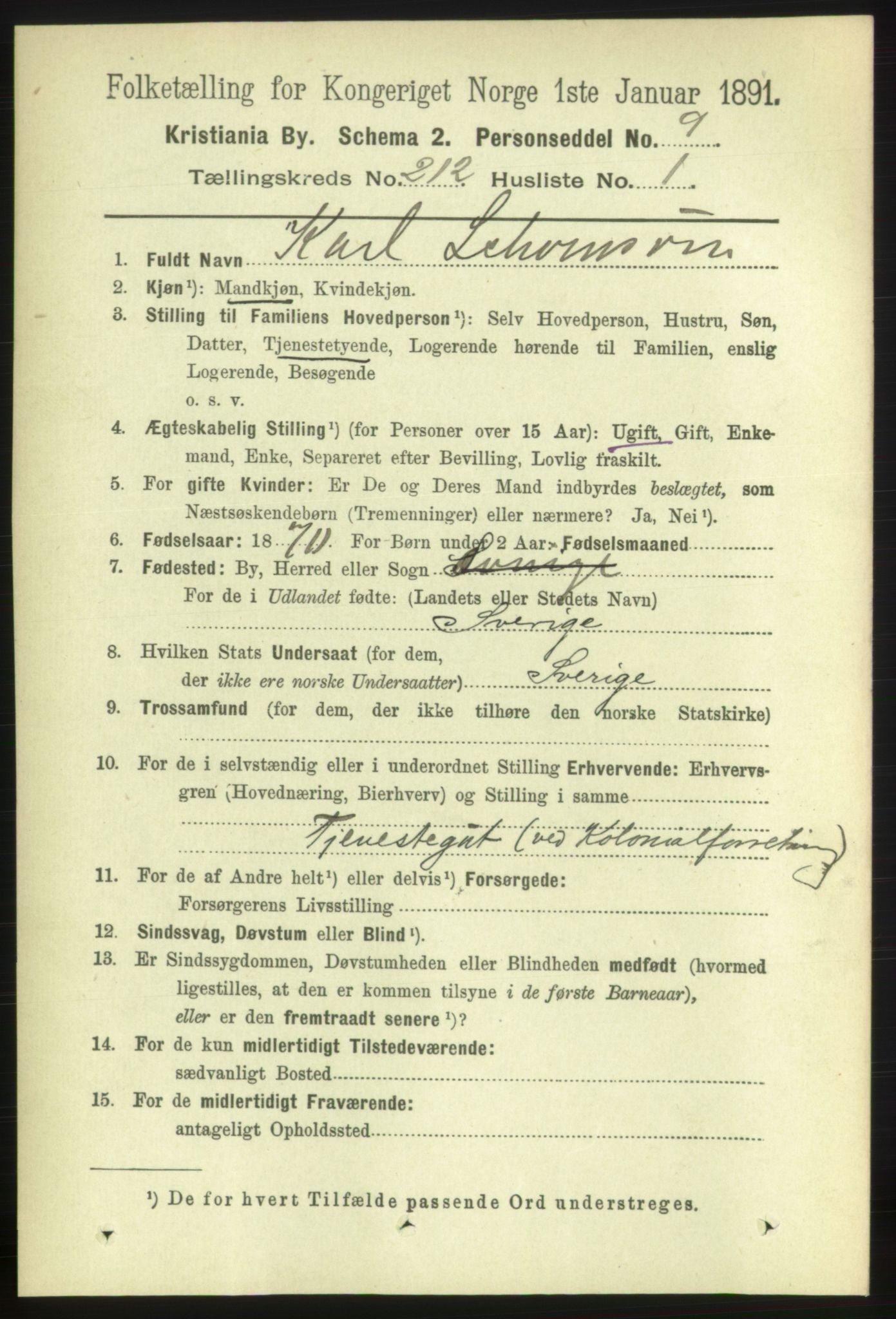 RA, 1891 census for 0301 Kristiania, 1891, p. 126451