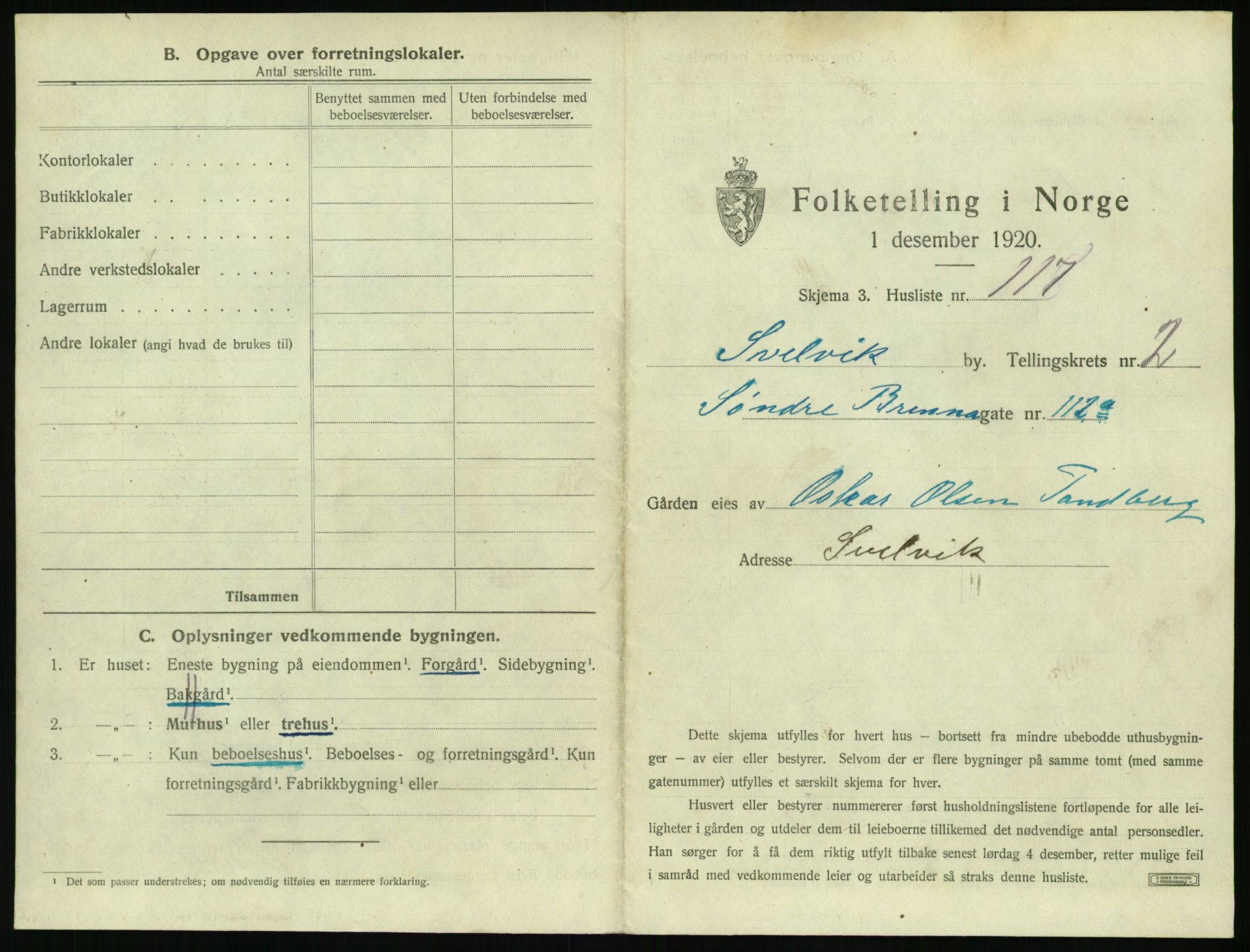 SAKO, 1920 census for Svelvik, 1920, p. 511