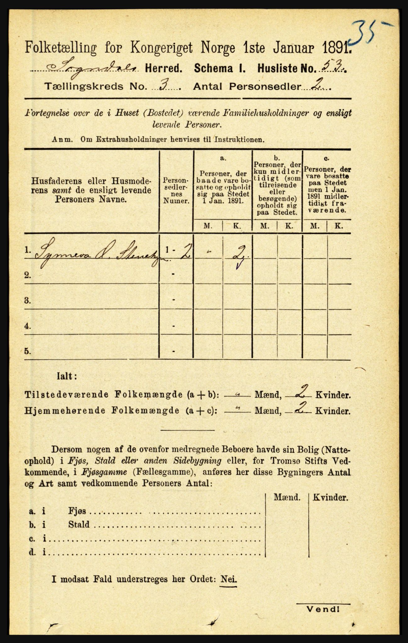 RA, 1891 census for 1420 Sogndal, 1891, p. 1471