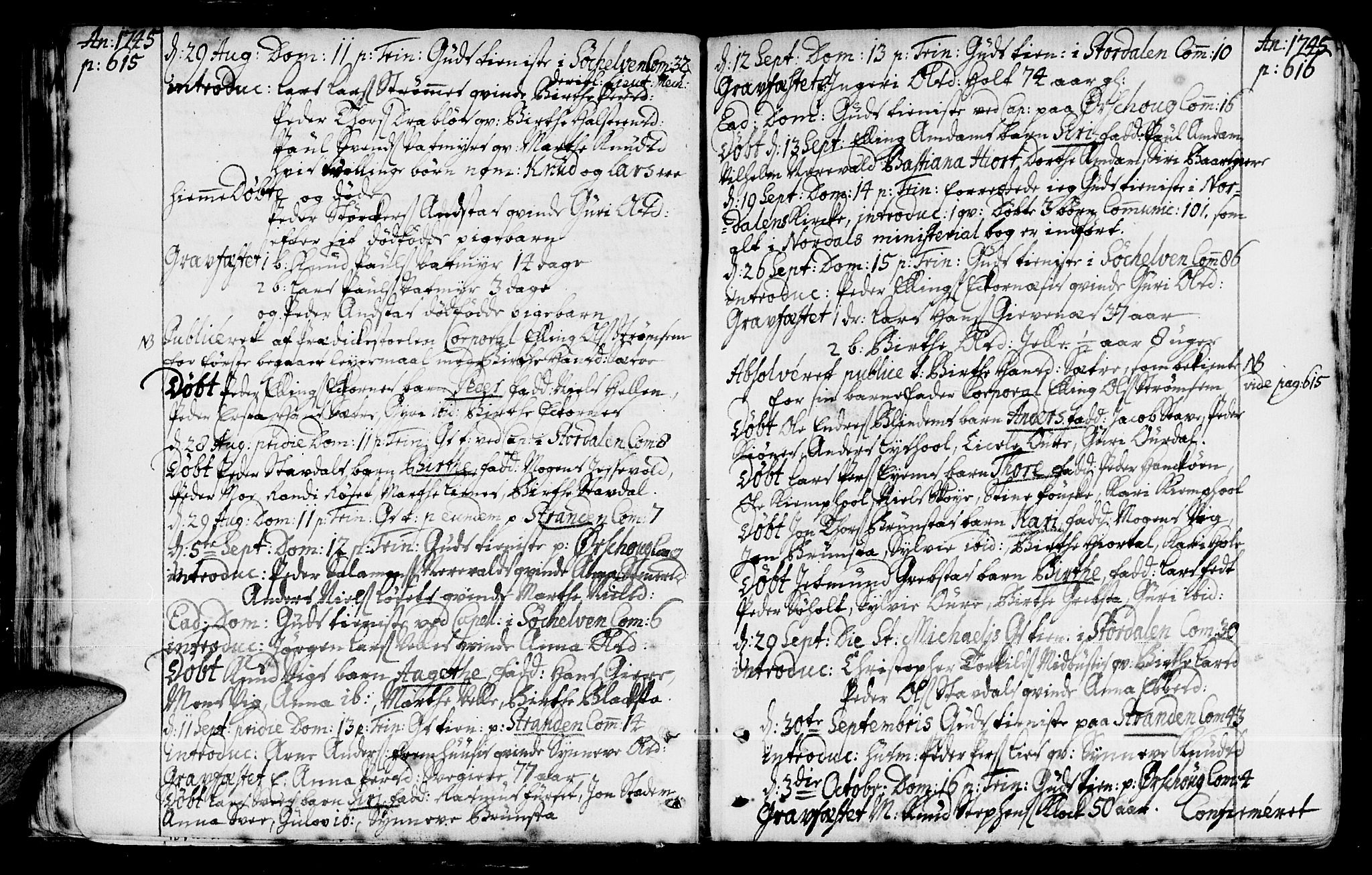 Ministerialprotokoller, klokkerbøker og fødselsregistre - Møre og Romsdal, AV/SAT-A-1454/522/L0307: Parish register (official) no. 522A02, 1743-1773, p. 615-616