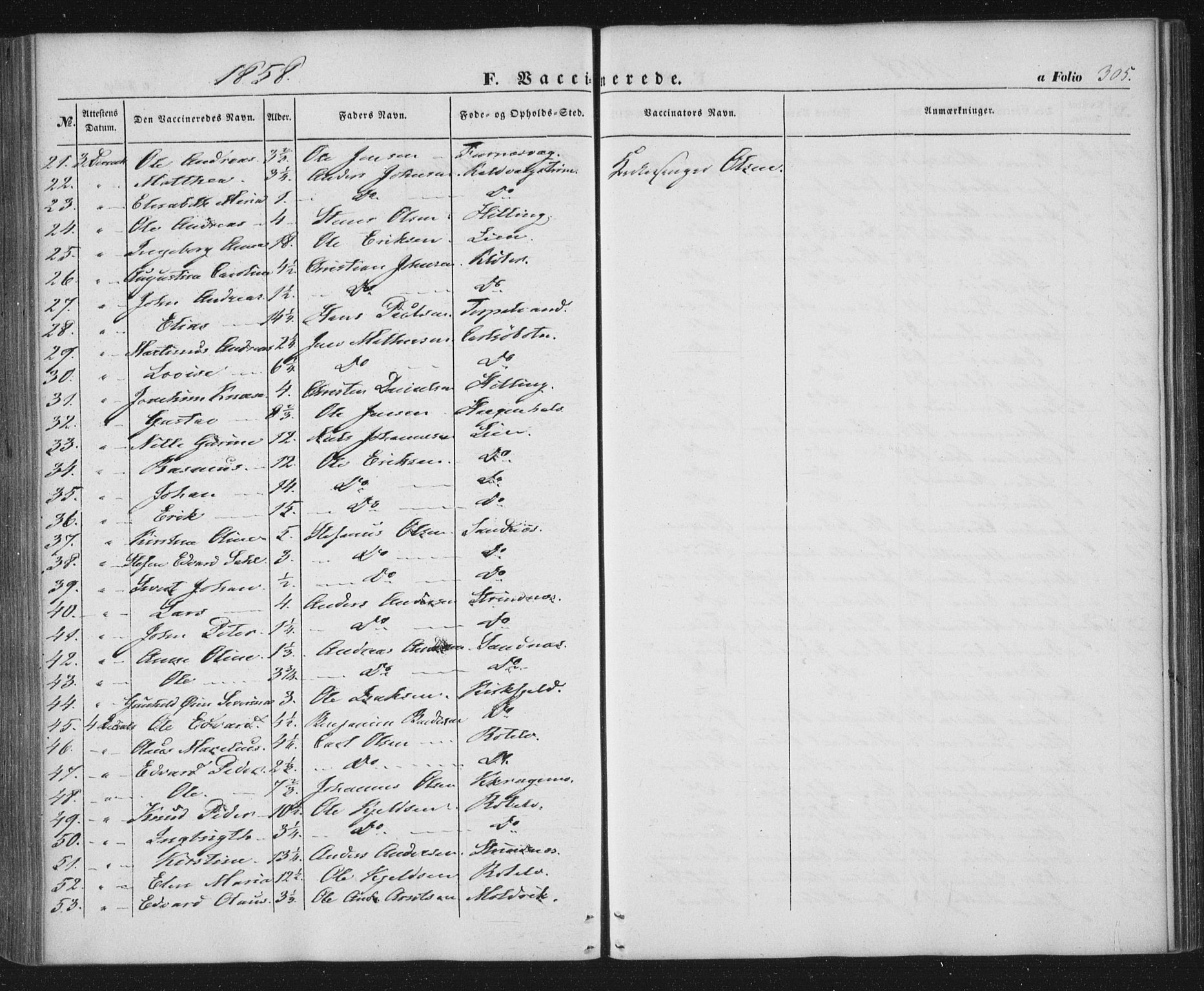 Ministerialprotokoller, klokkerbøker og fødselsregistre - Nordland, AV/SAT-A-1459/859/L0844: Parish register (official) no. 859A04, 1849-1862, p. 305