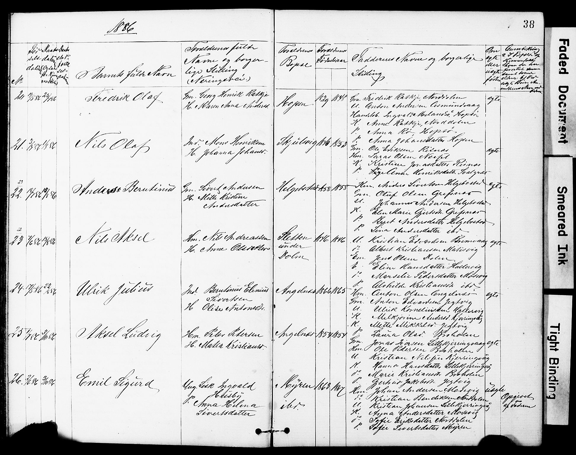 Ministerialprotokoller, klokkerbøker og fødselsregistre - Sør-Trøndelag, SAT/A-1456/634/L0541: Parish register (copy) no. 634C03, 1874-1891, p. 38