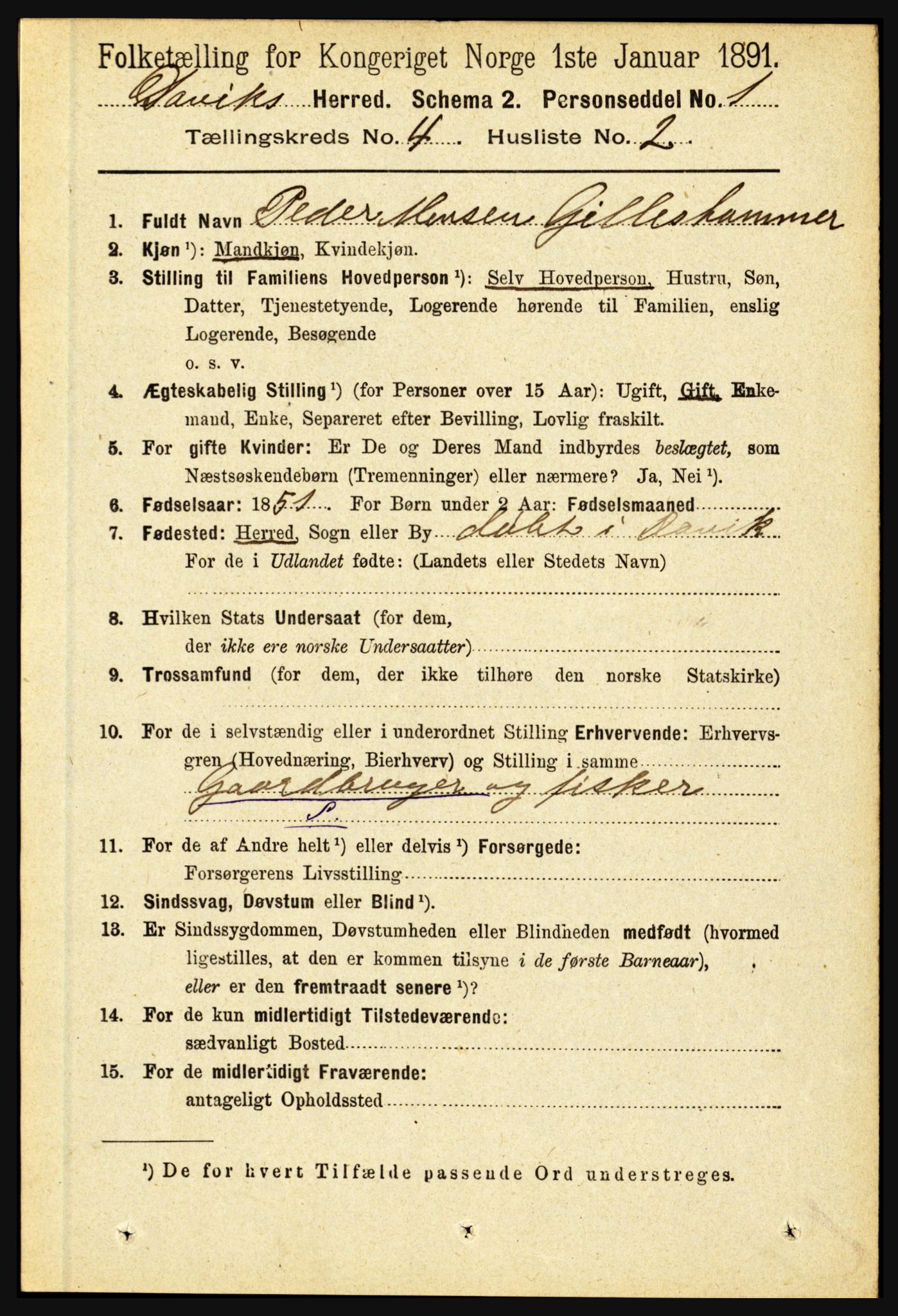 RA, 1891 census for 1442 Davik, 1891, p. 1346