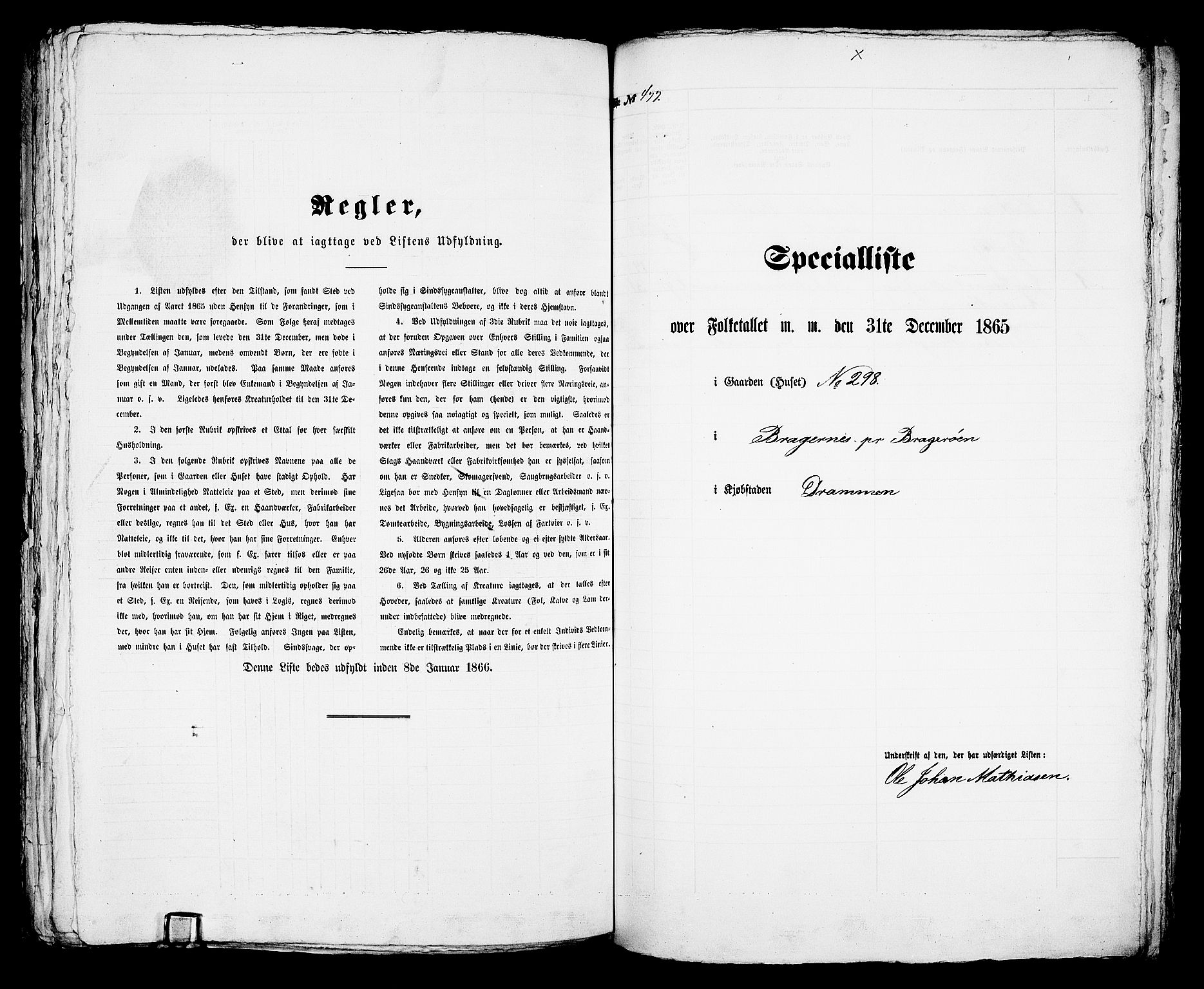 RA, 1865 census for Bragernes in Drammen, 1865, p. 997