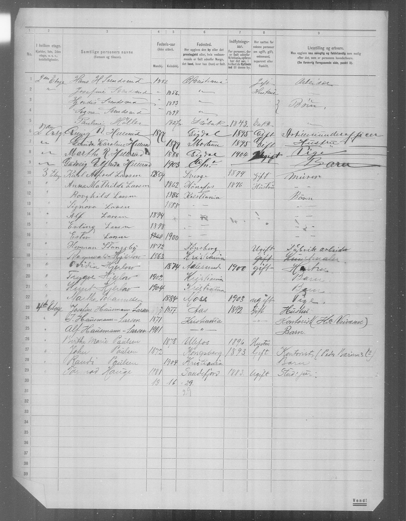 OBA, Municipal Census 1904 for Kristiania, 1904, p. 23253