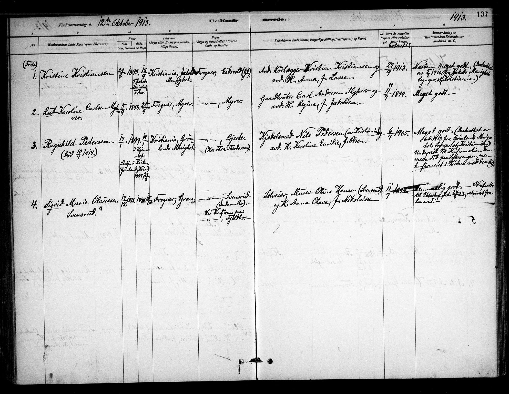 Sørum prestekontor Kirkebøker, AV/SAO-A-10303/F/Fb/L0001: Parish register (official) no. II 1, 1878-1915, p. 137