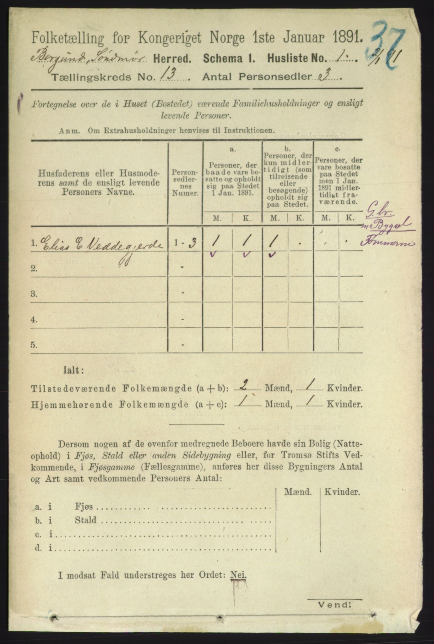 RA, 1891 census for 1531 Borgund, 1891, p. 3468