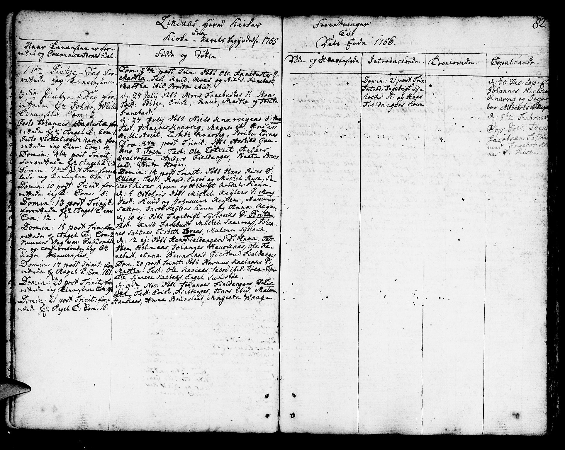 Lindås Sokneprestembete, AV/SAB-A-76701/H/Haa/Haaa/L0003: Parish register (official) no. A 3, 1748-1764, p. 82