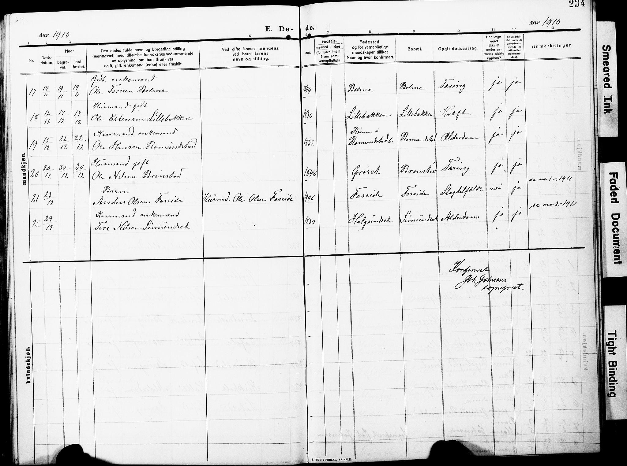 Ministerialprotokoller, klokkerbøker og fødselsregistre - Møre og Romsdal, AV/SAT-A-1454/598/L1079: Parish register (copy) no. 598C04, 1909-1927, p. 234