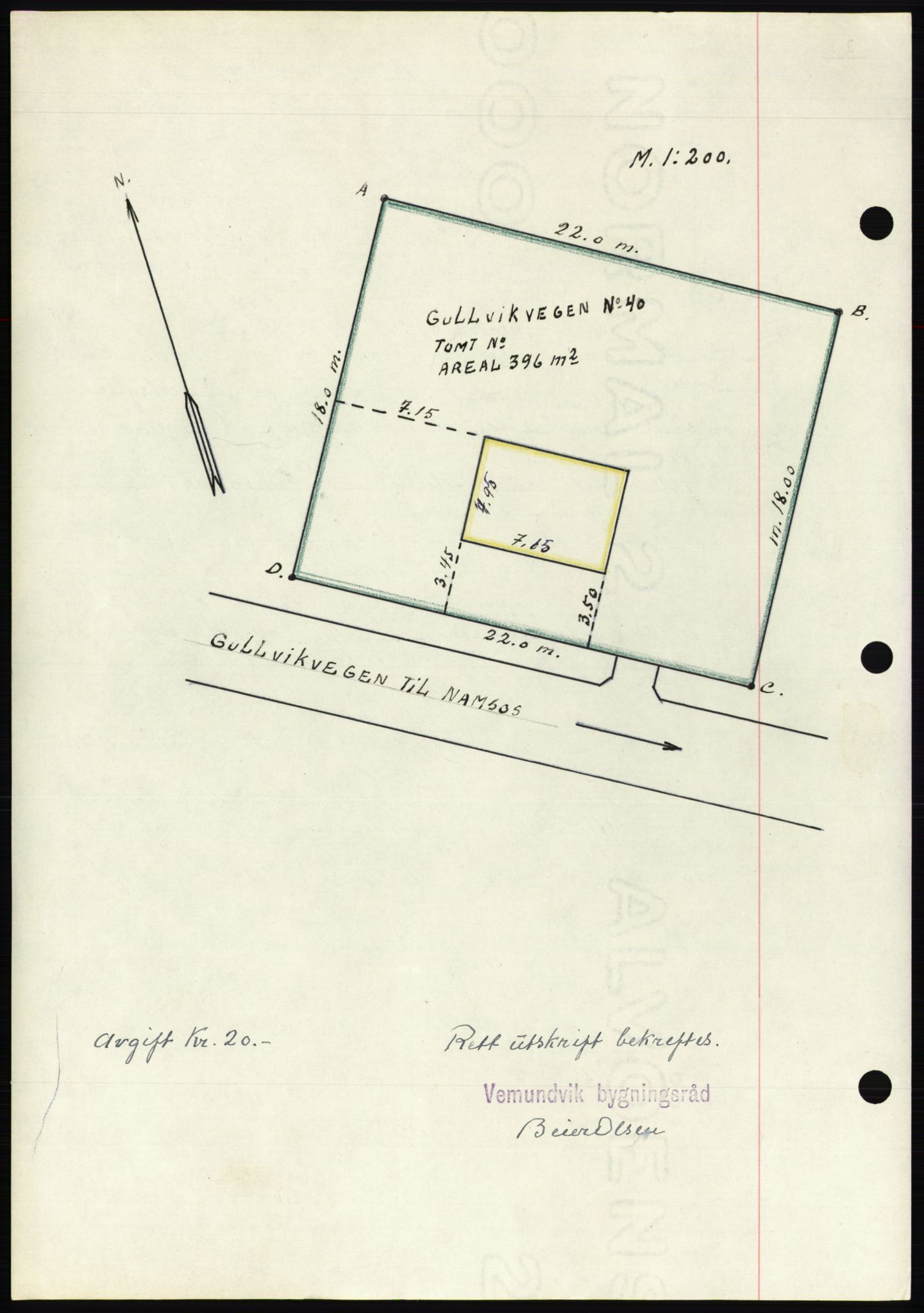 Namdal sorenskriveri, AV/SAT-A-4133/1/2/2C: Mortgage book no. -, 1949-1949, Diary no: : 840/1949